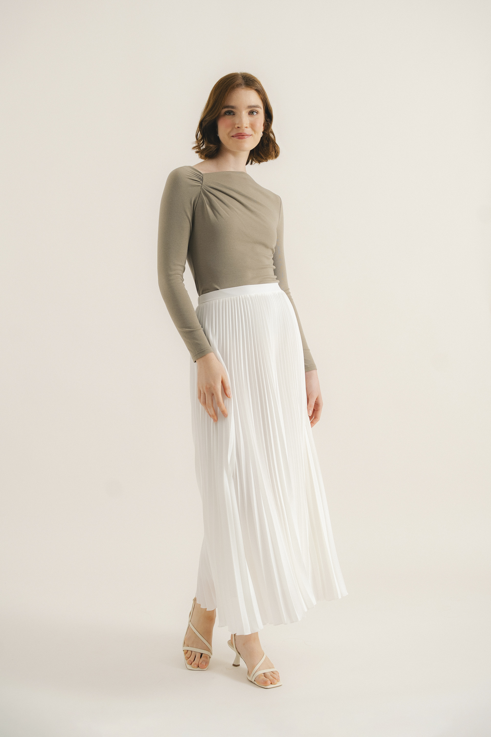 Gathered Asymmetrical Jersey Top