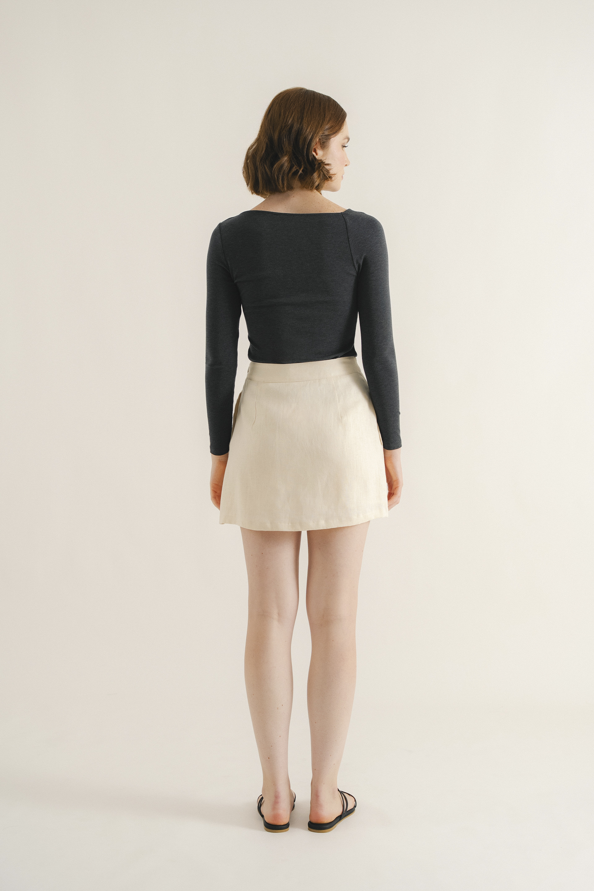 Gathered Asymmetrical Jersey Top