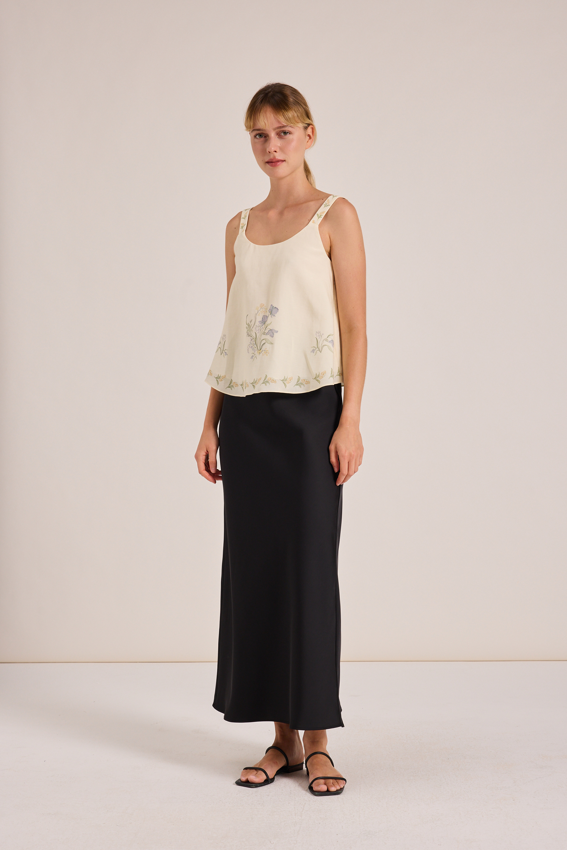 Satin-Finish Slip Skirt