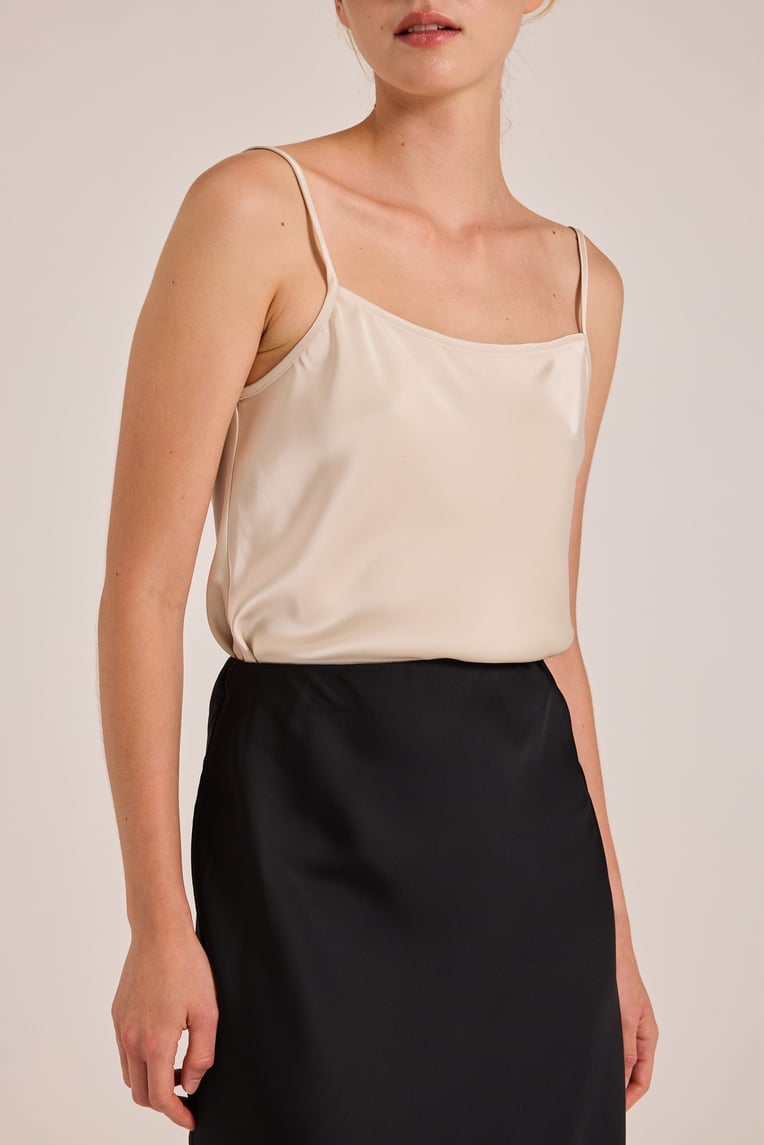 Satin-Finish Slip Skirt