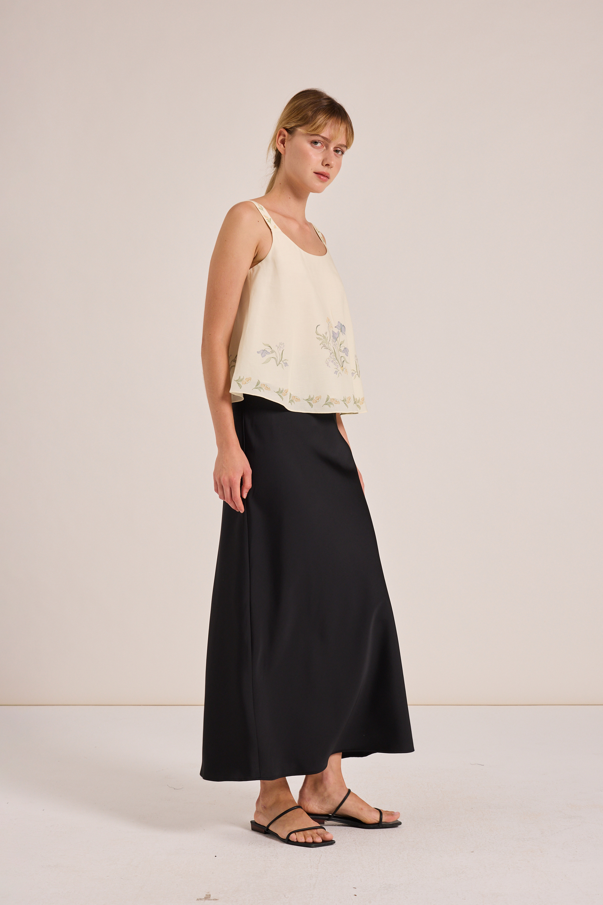 Satin-Finish Slip Skirt