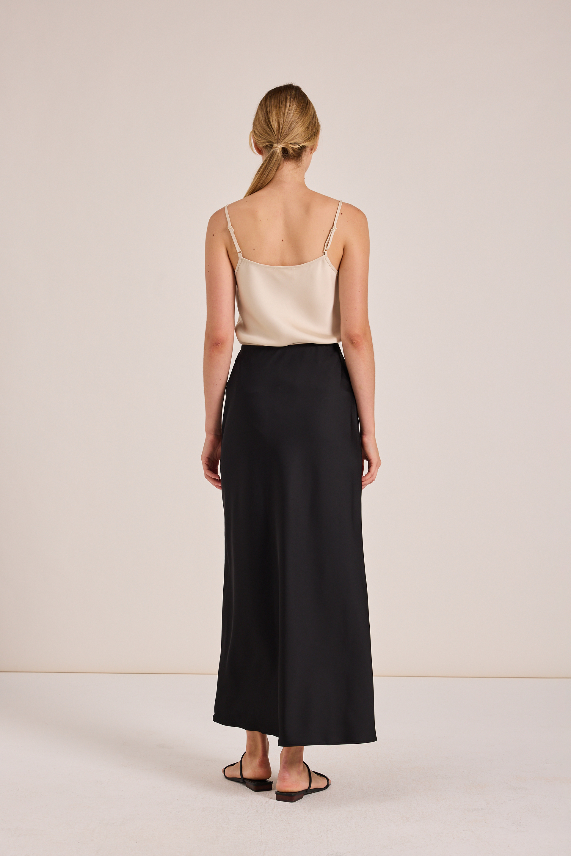 Satin-Finish Slip Skirt