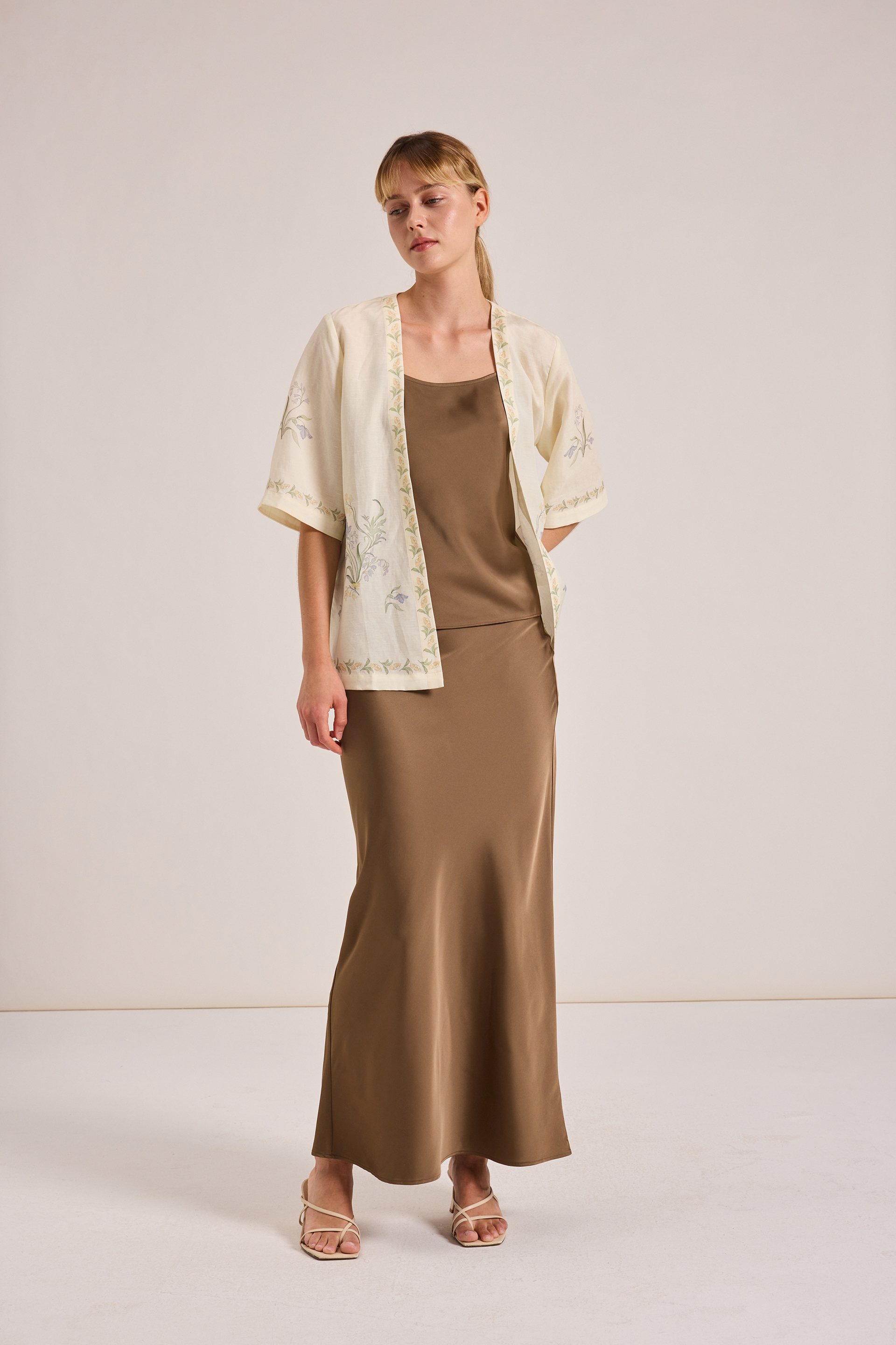 Satin-Finish Slip Skirt