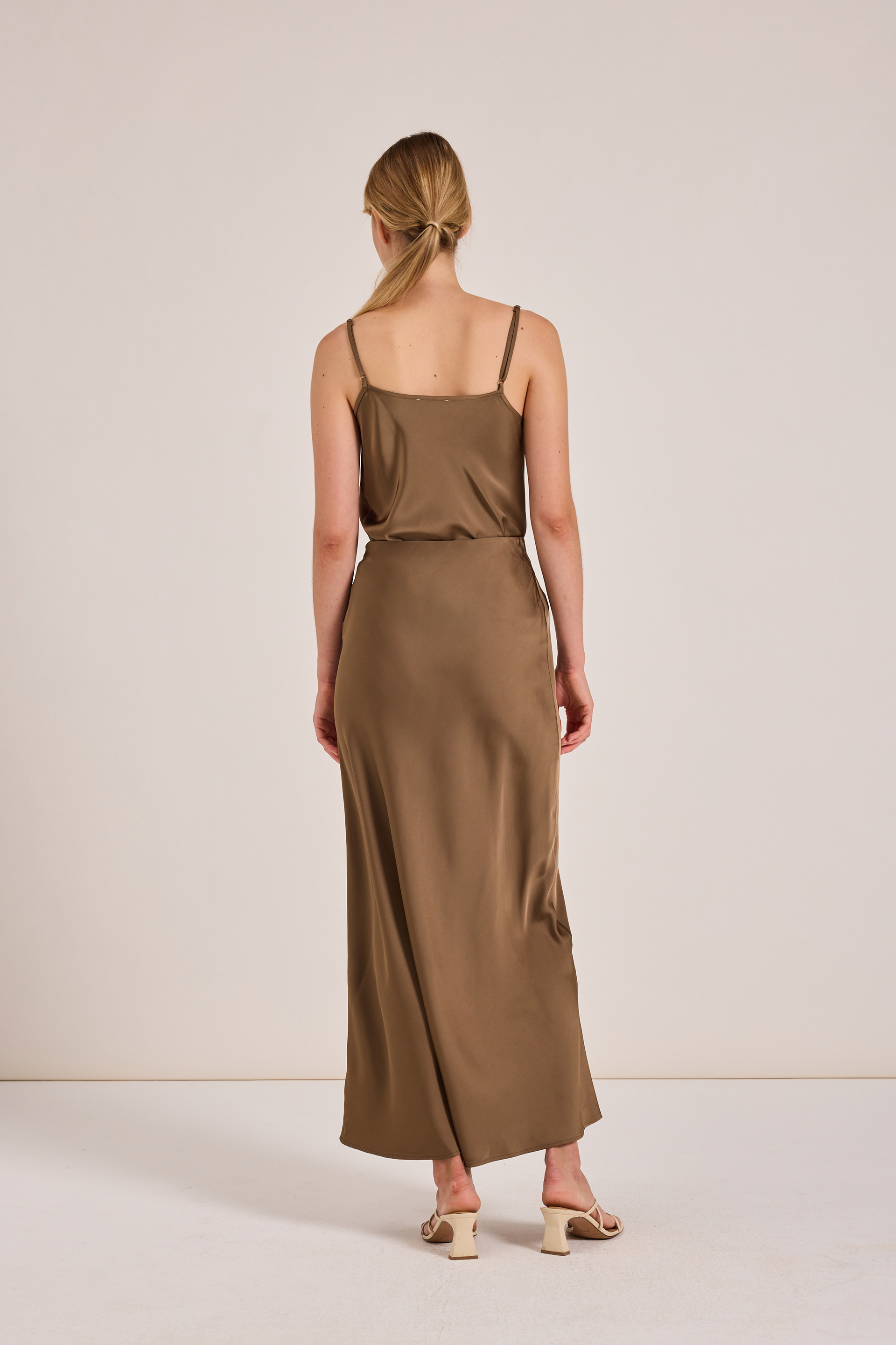 Satin-Finish Slip Skirt