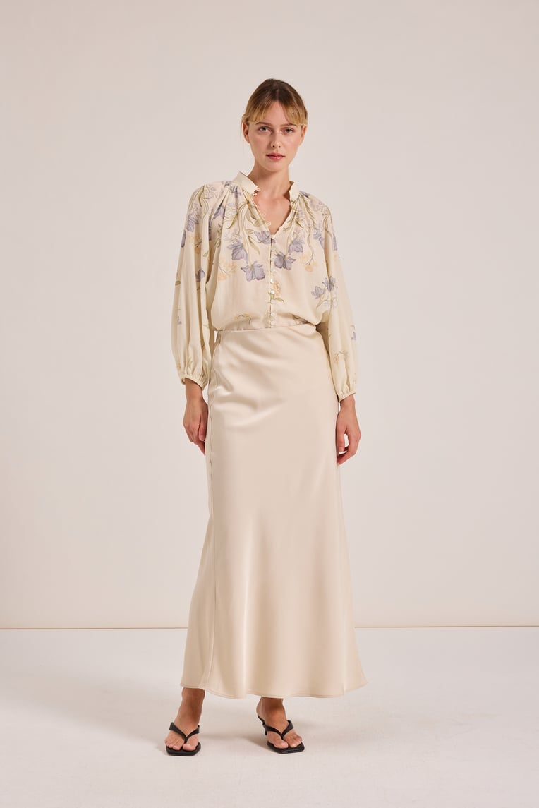 Satin-Finish Slip Skirt