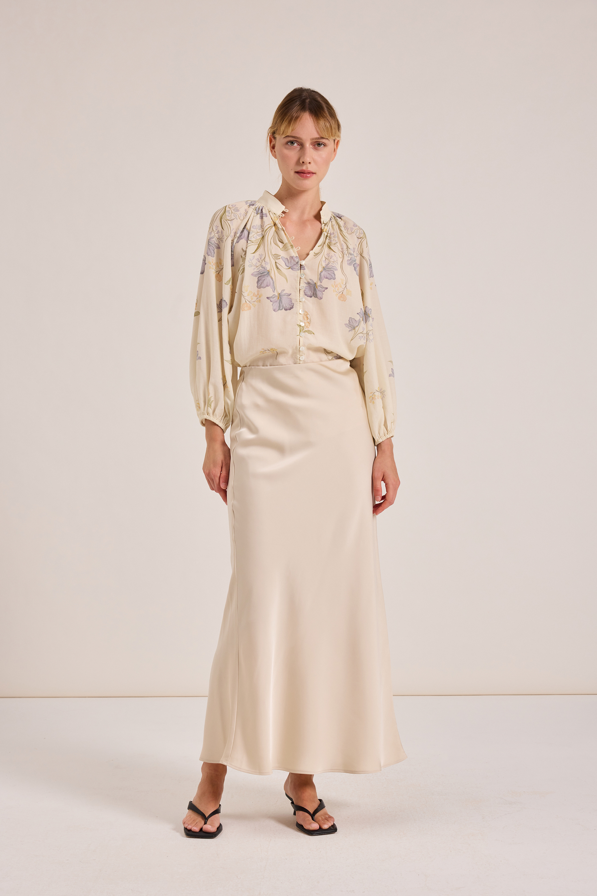 Satin-Finish Slip Skirt