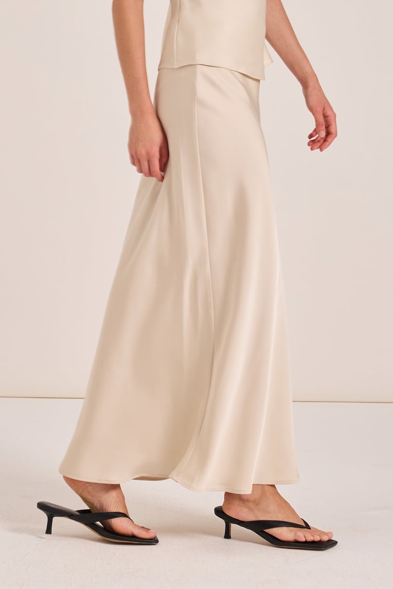 Satin-Finish Slip Skirt