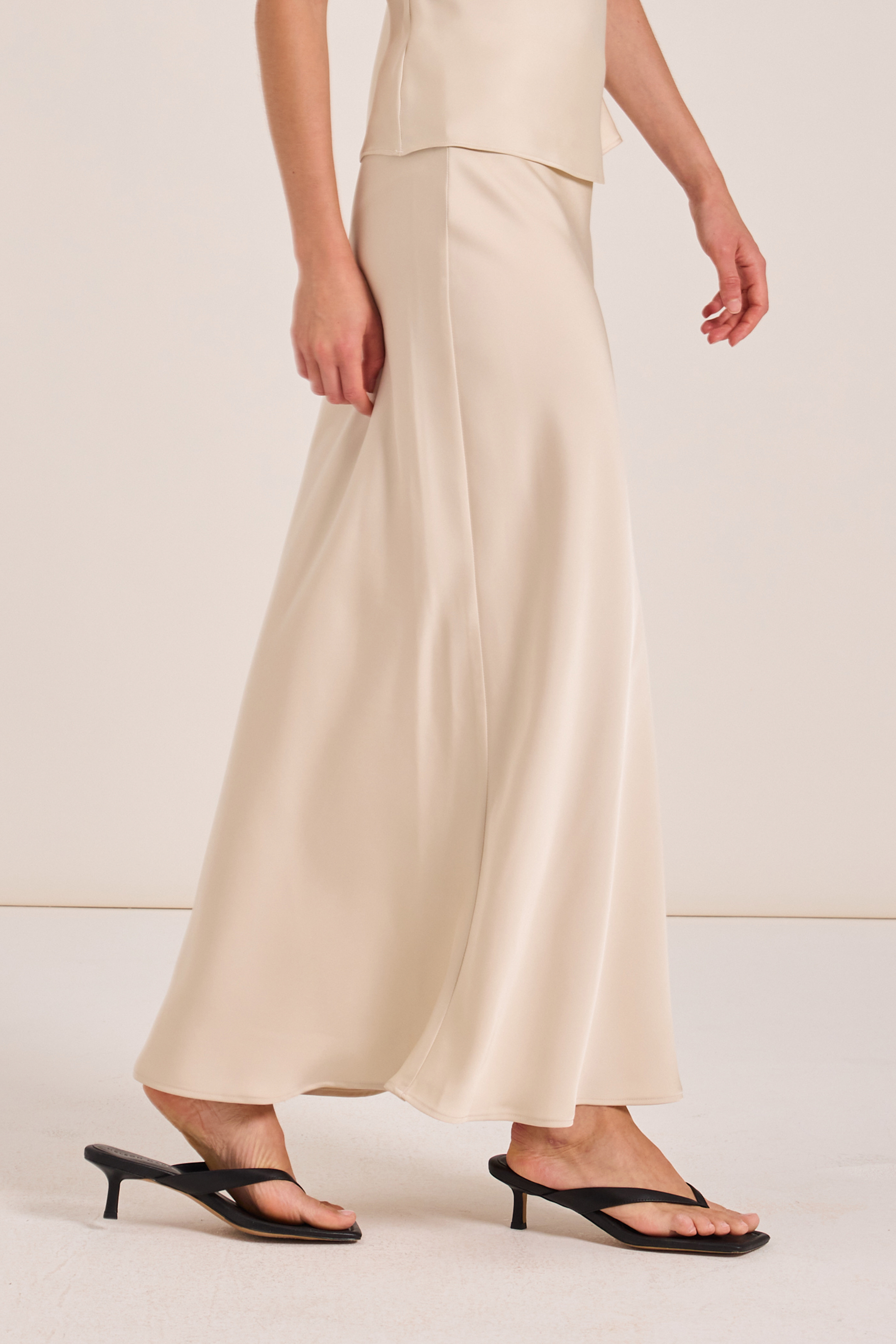 Satin-Finish Slip Skirt