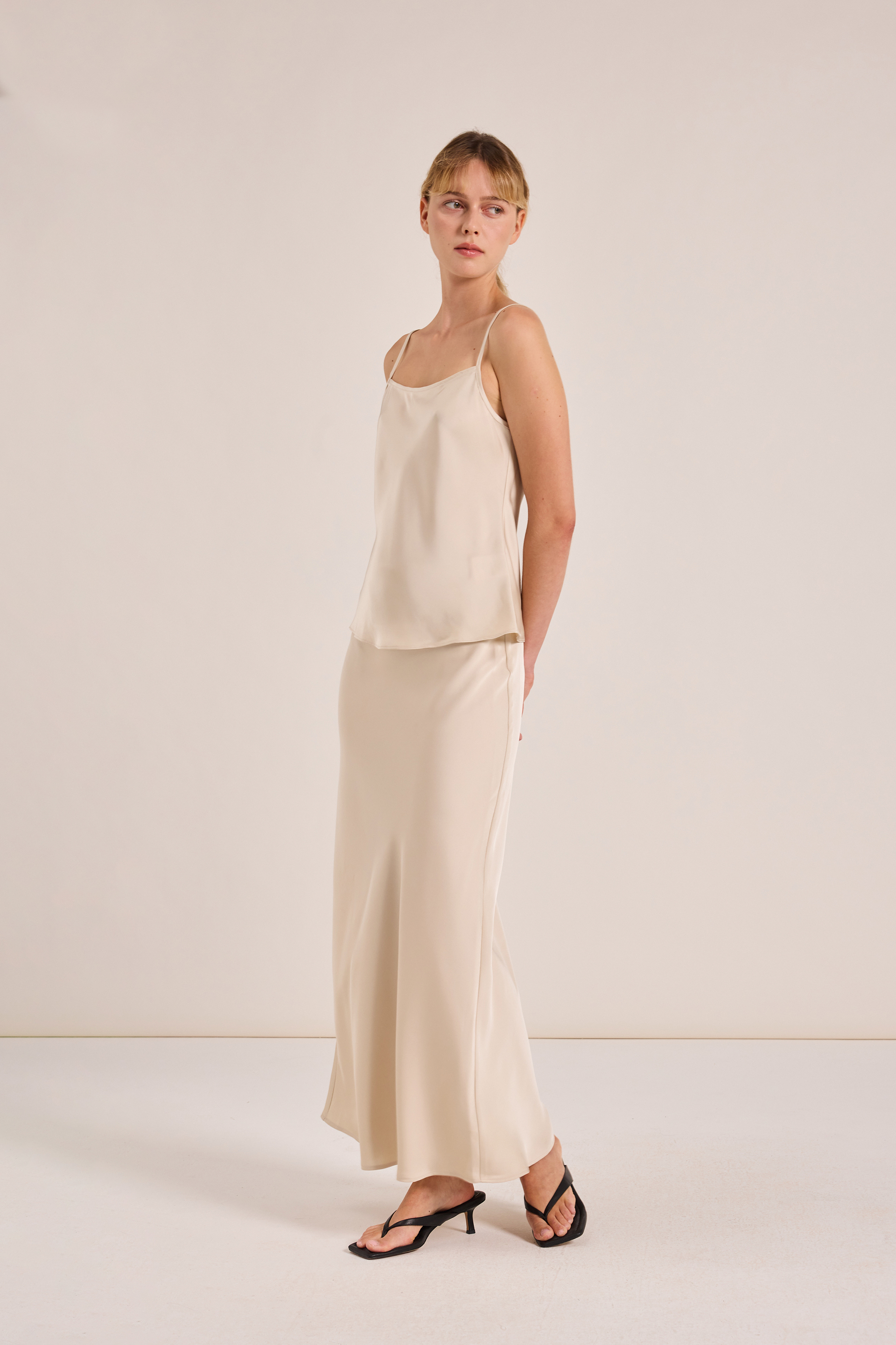 Satin-Finish Slip Skirt