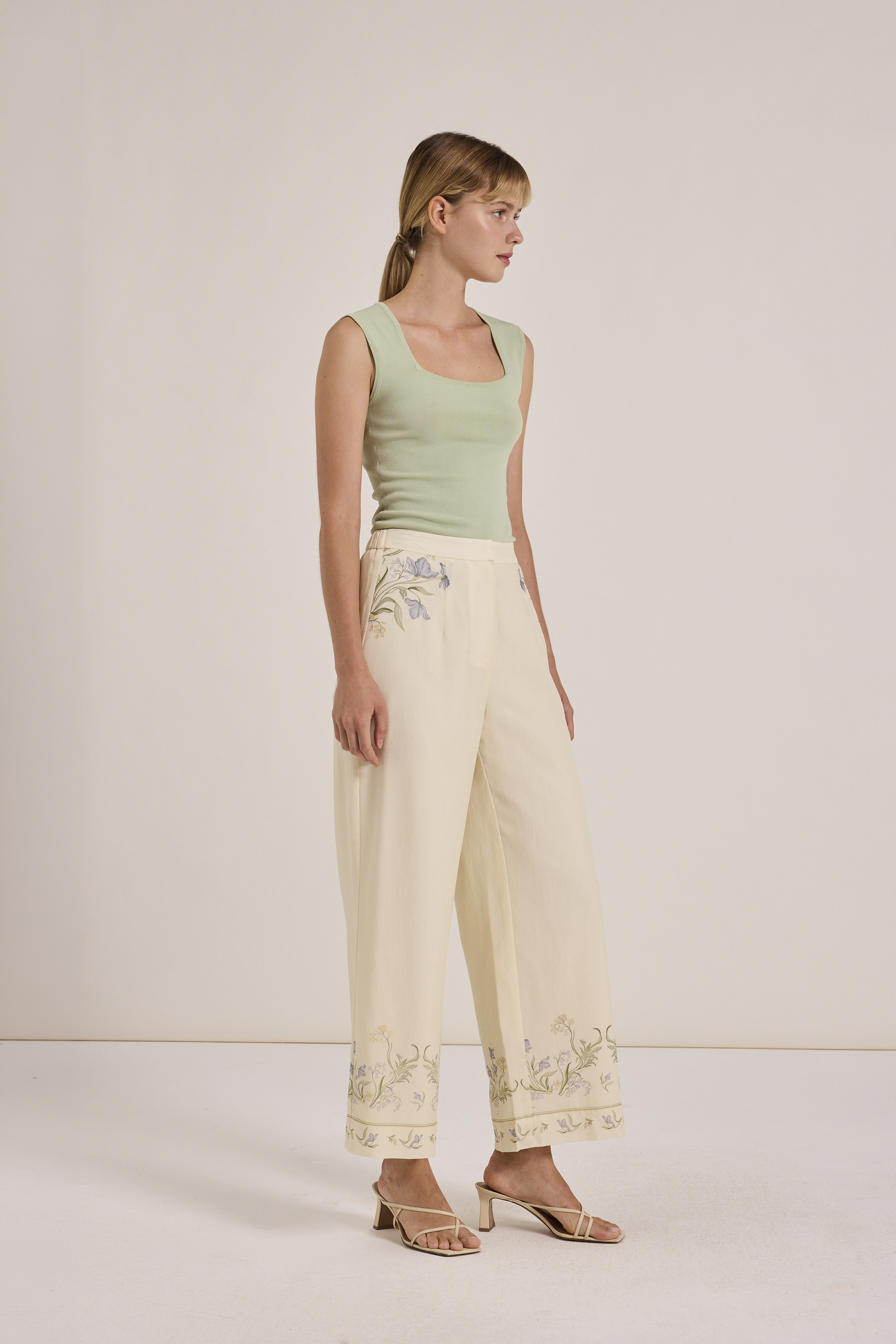 Straight-Neck Knit Top