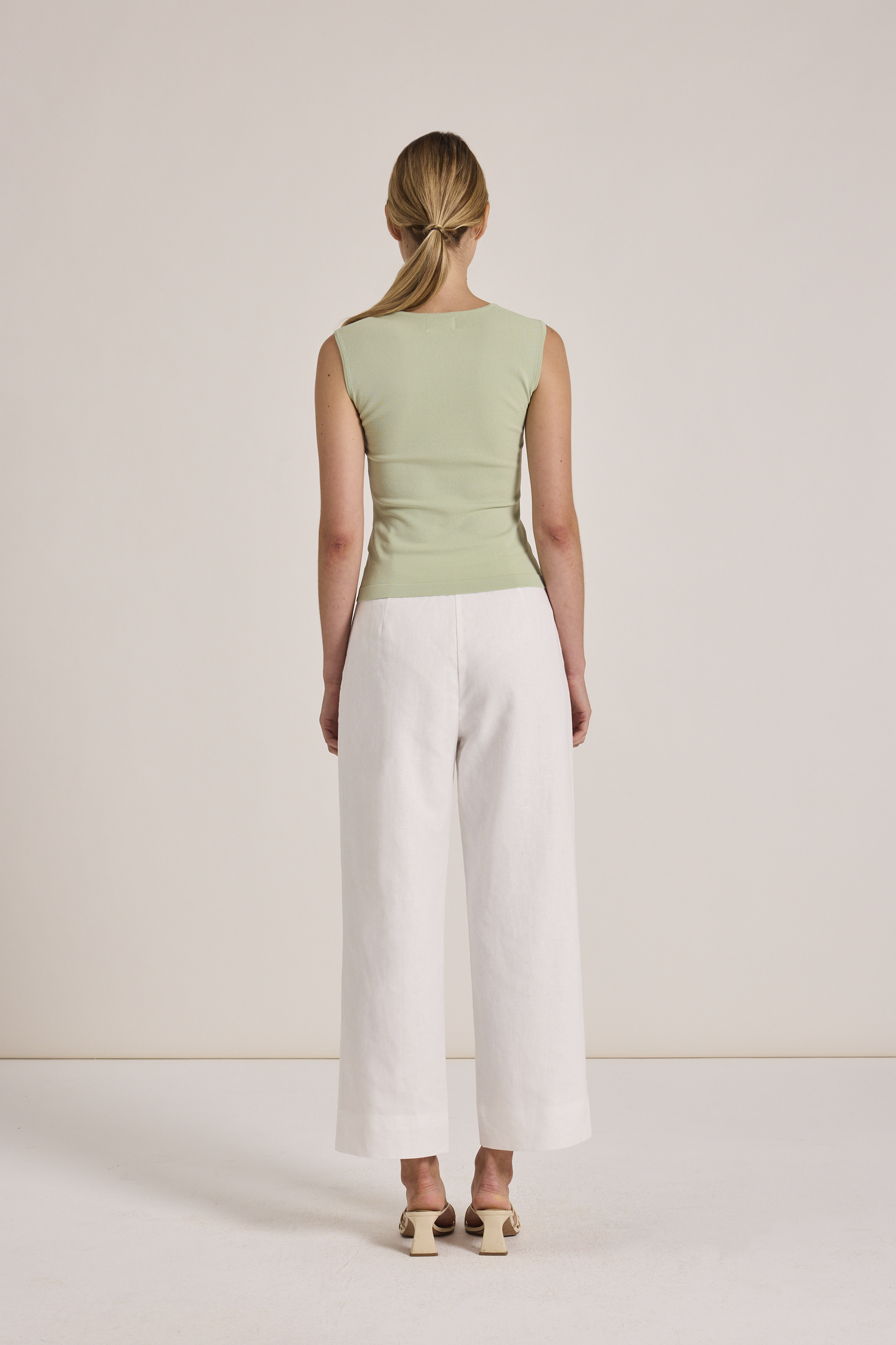 Straight-Neck Knit Top