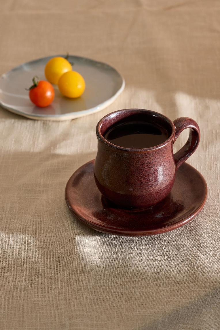Stoneware Cup & Saucer Set