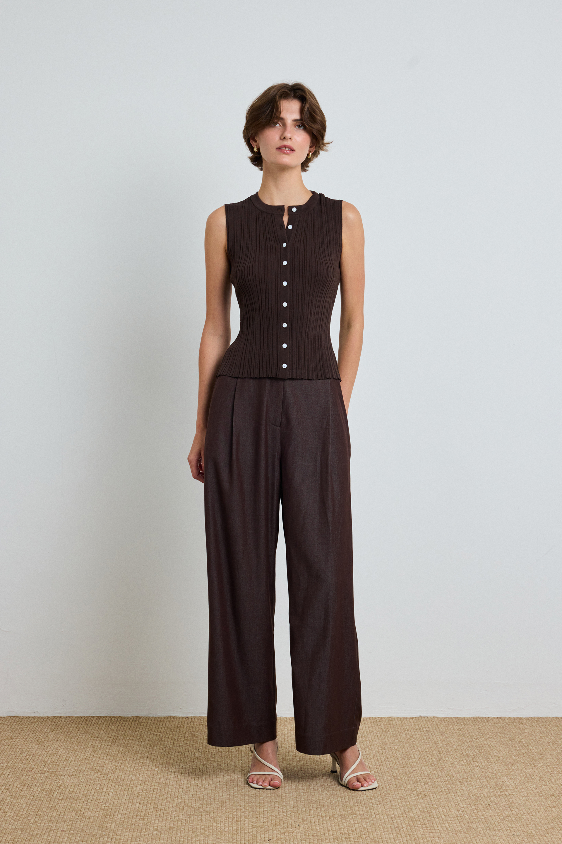 Fitted Ribbed Knit Top