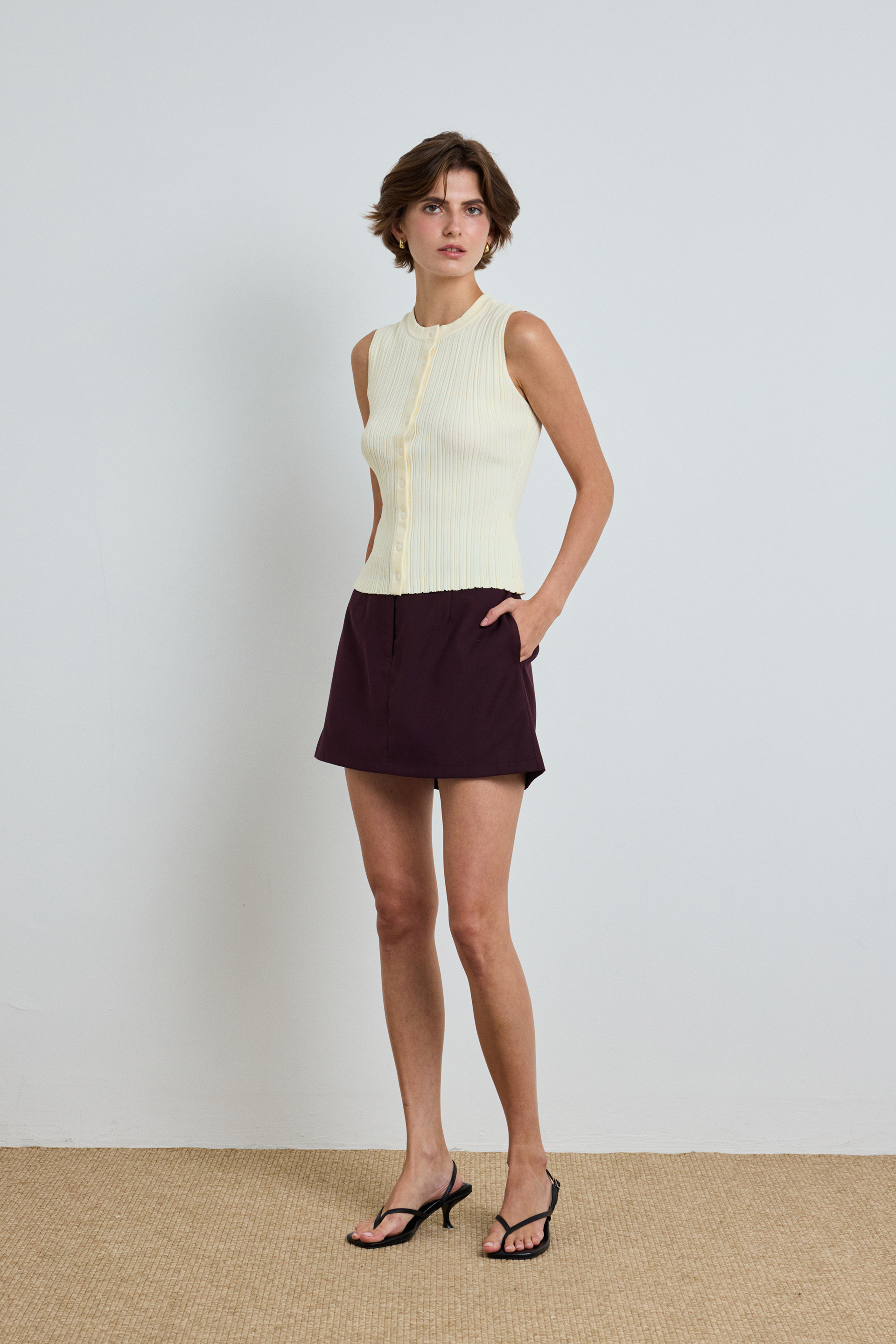 Fitted Ribbed Knit Top