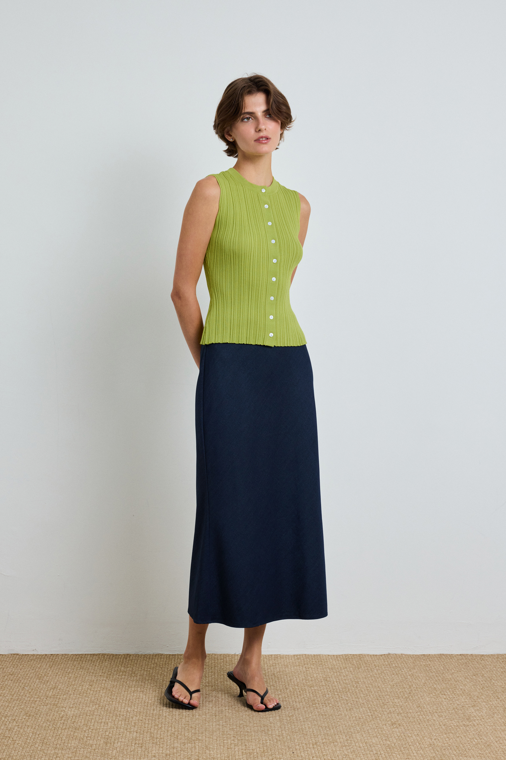 Fitted Ribbed Knit Top
