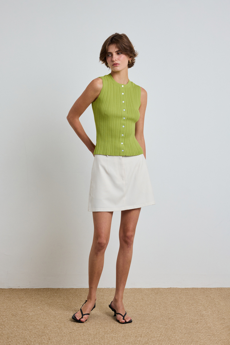 Fitted Ribbed Knit Top