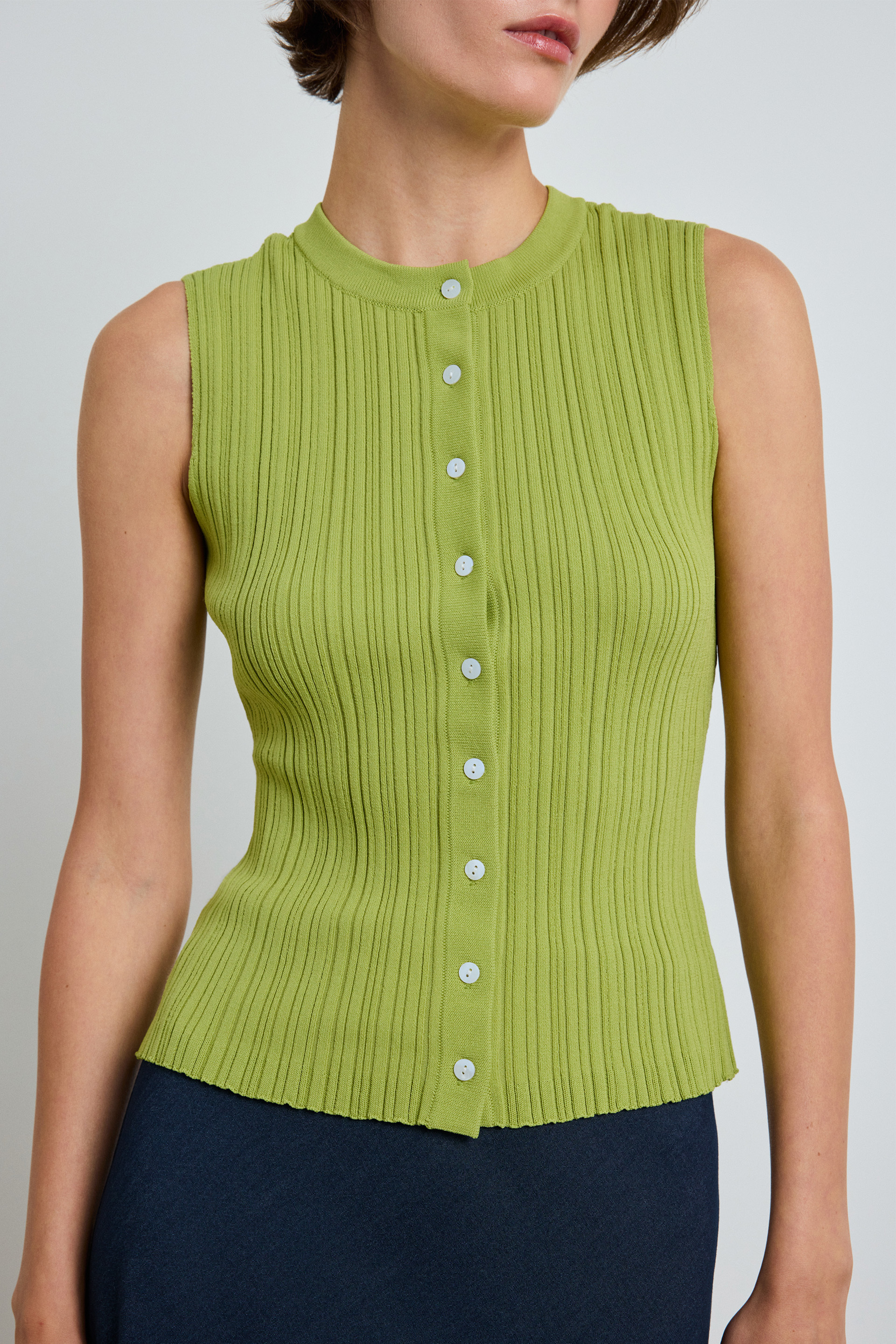 Fitted Ribbed Knit Top