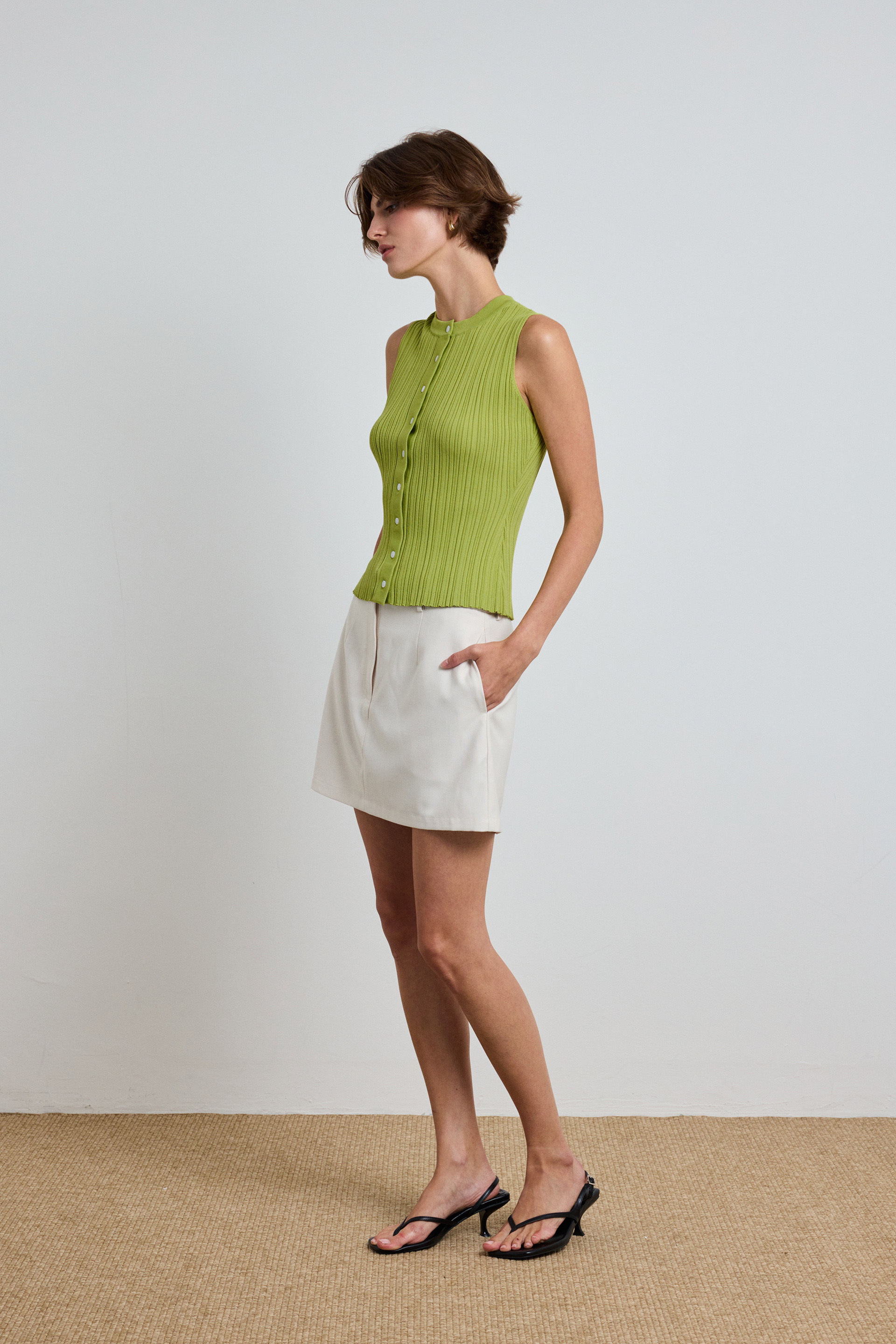 Fitted Ribbed Knit Top