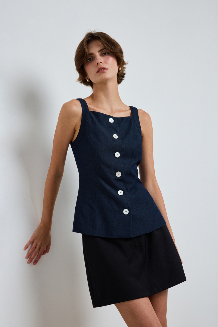 Tailored Chambray Vest