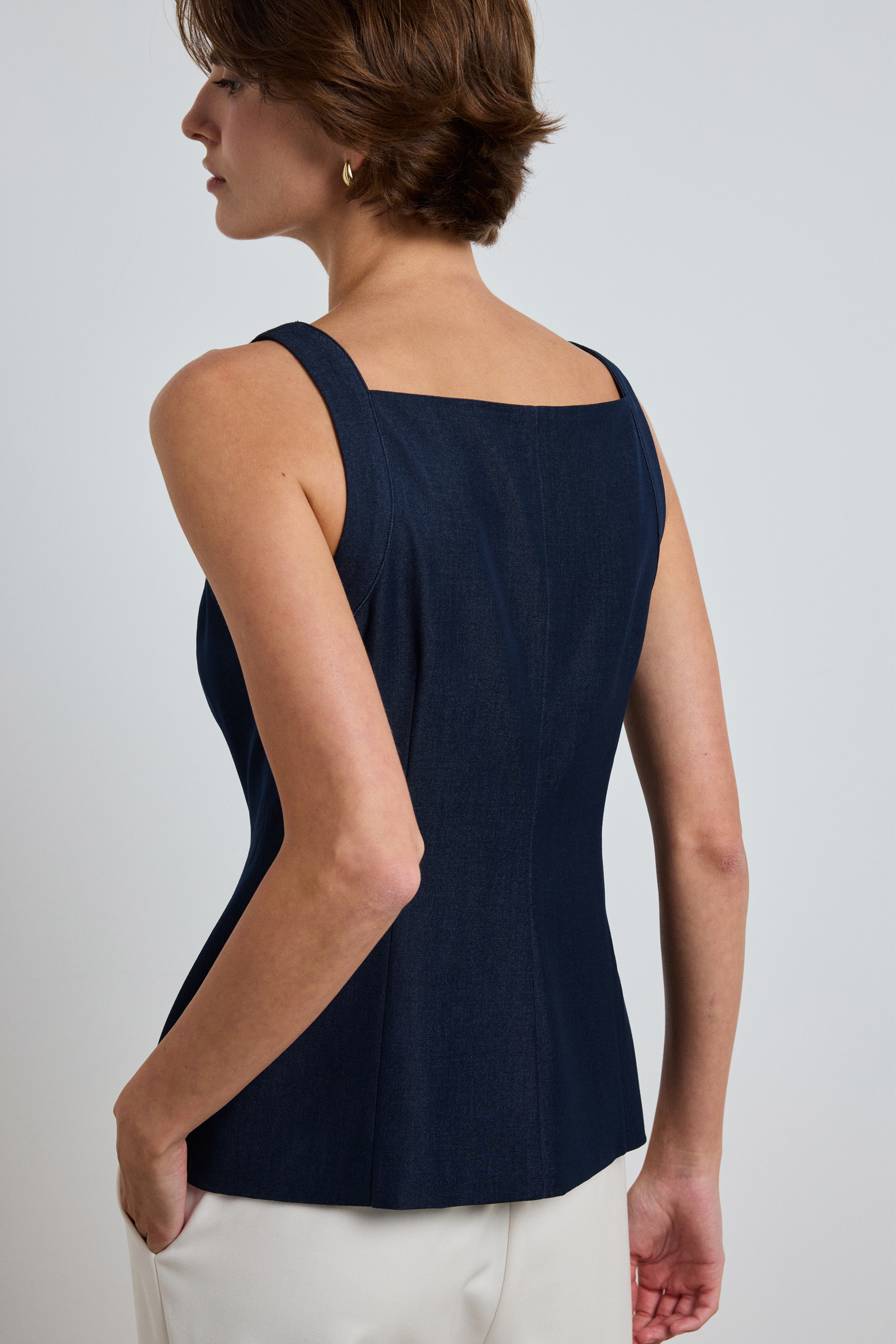 Tailored Chambray Vest
