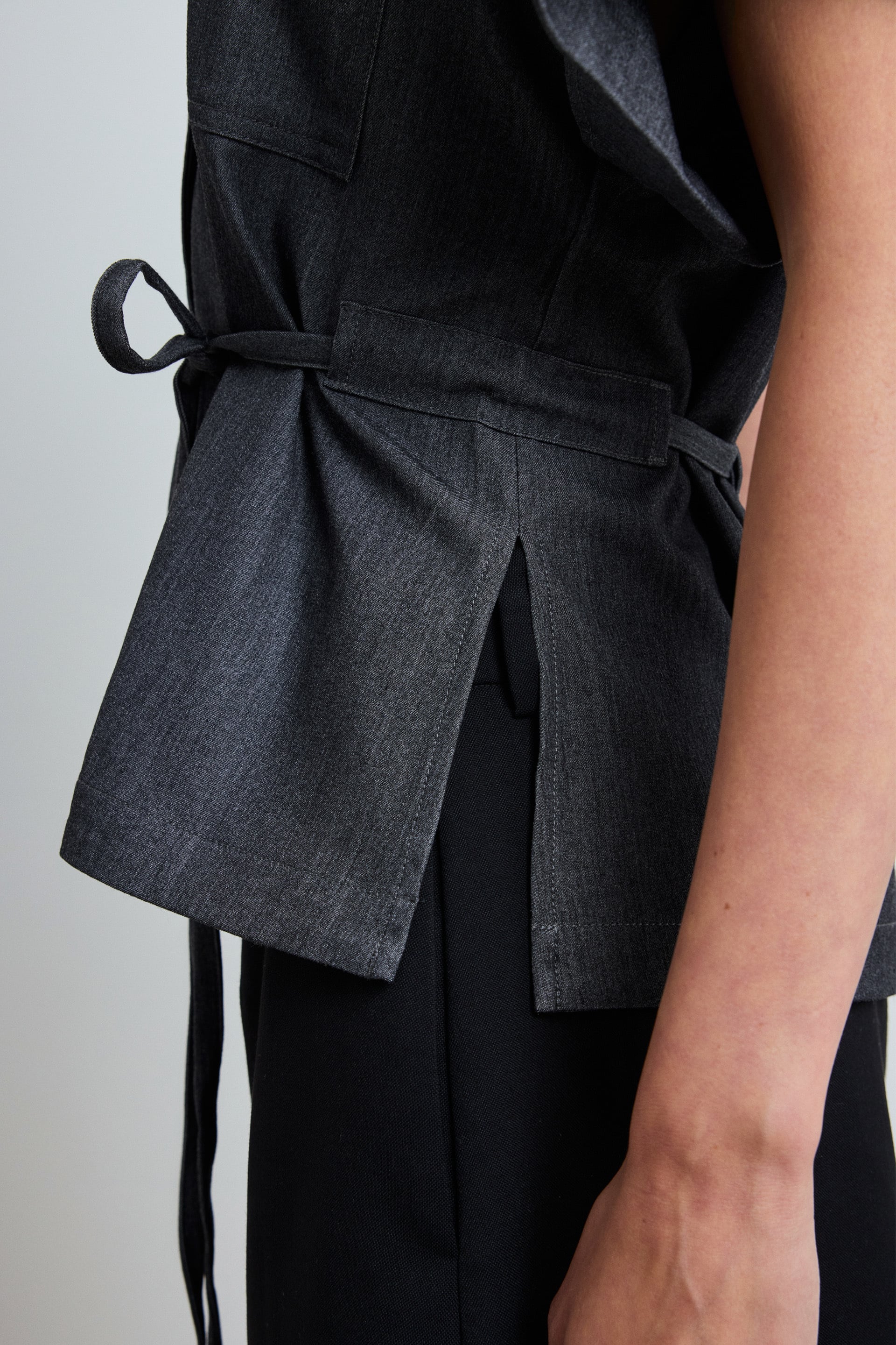 Relaxed Chambray Peplum Shirt