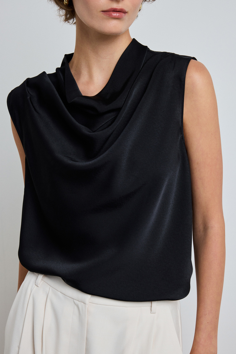 Draped Cowl-Neck Top