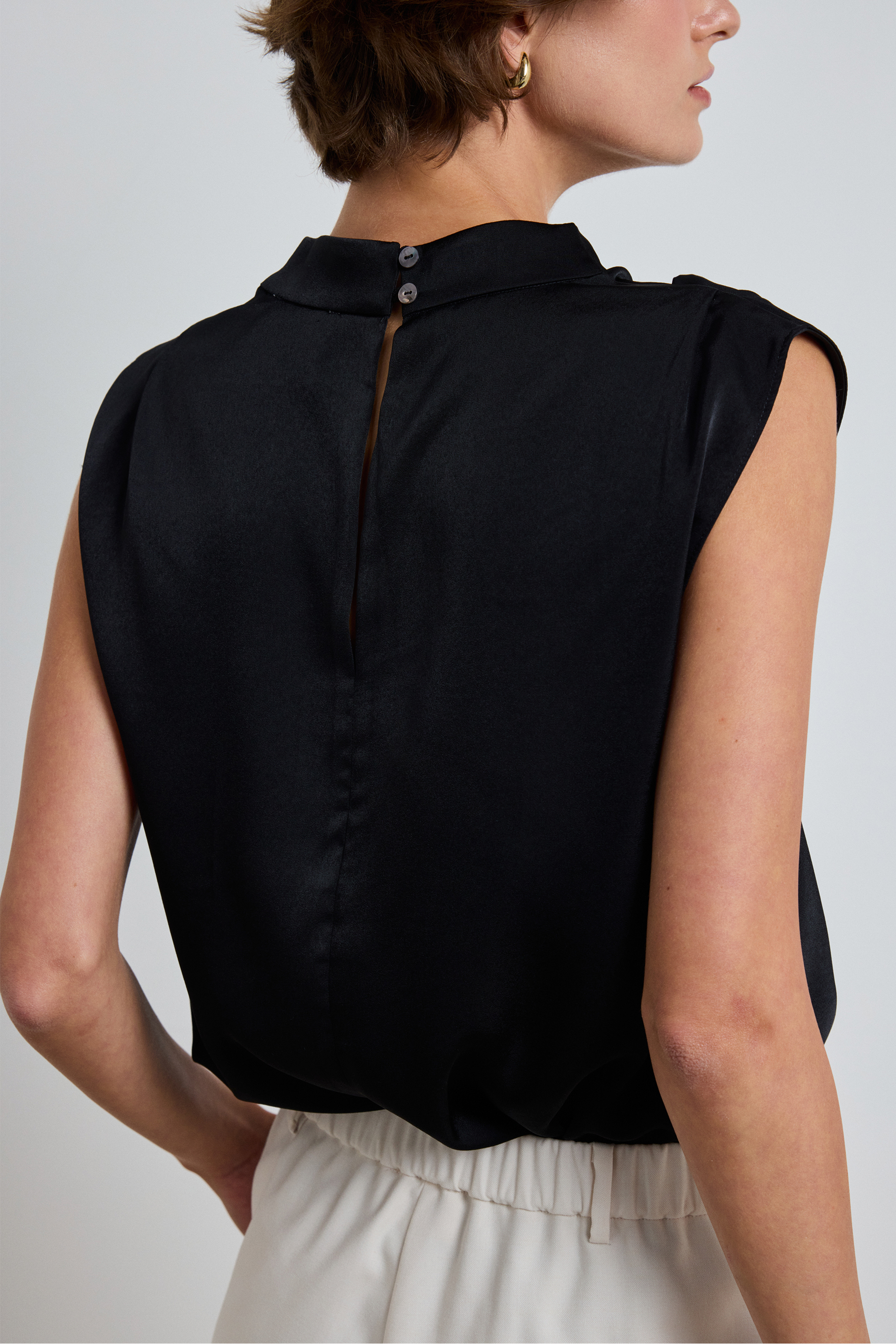 Draped Cowl-Neck Top