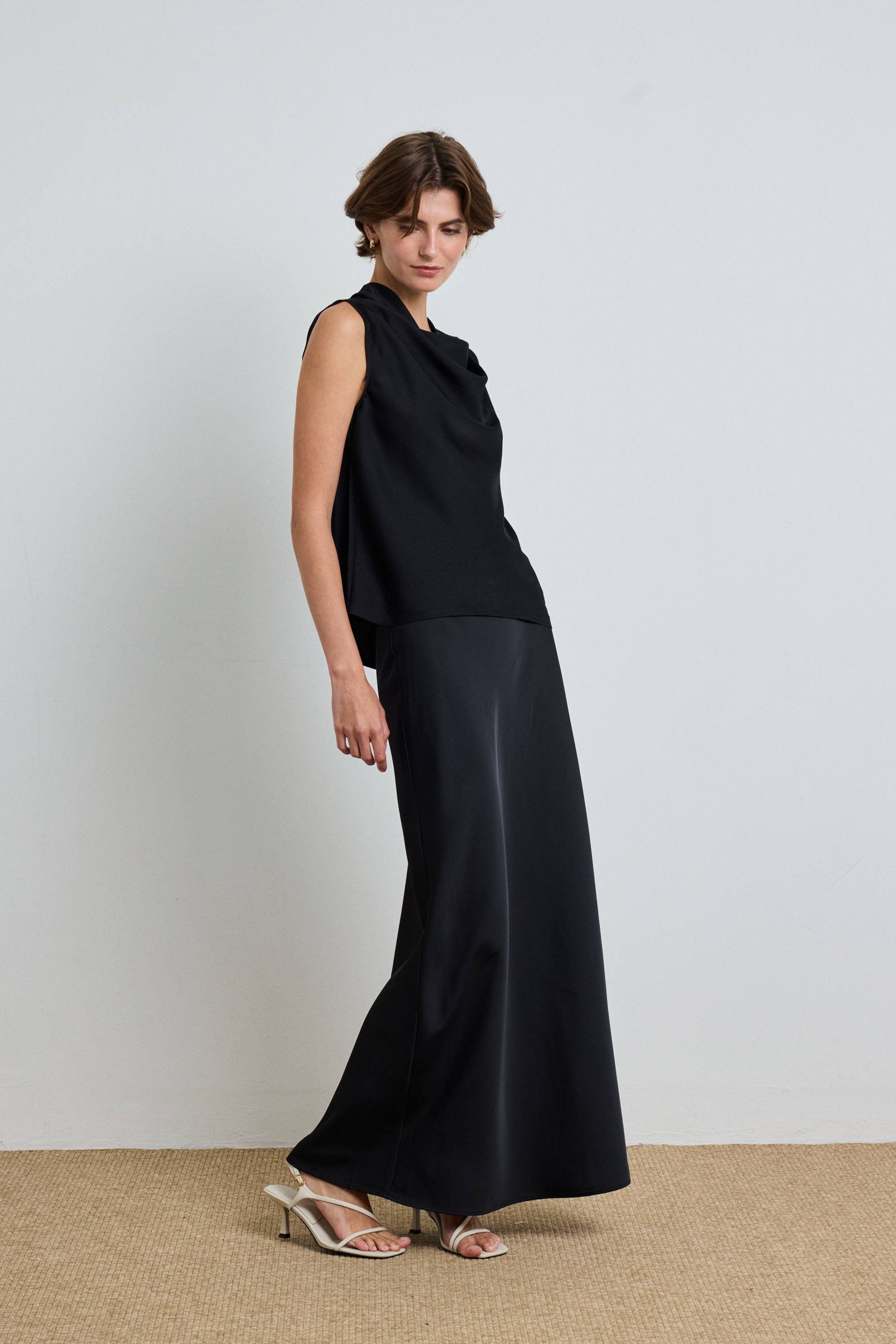 Draped Cowl-Neck Top
