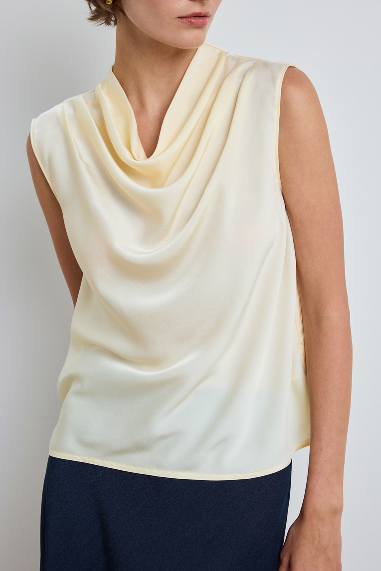 Draped Cowl-Neck Top