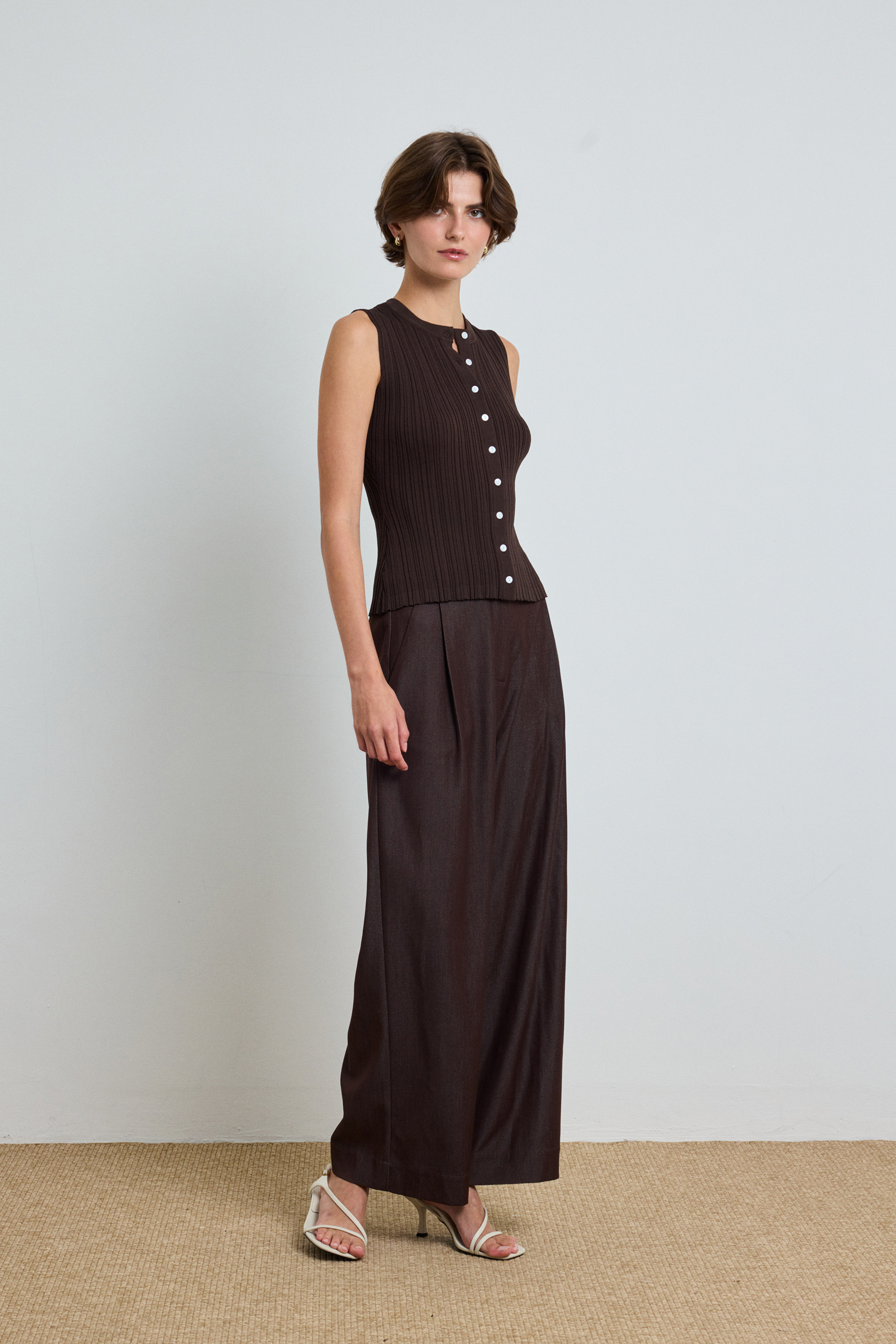 Chambray Full-Length Trousers