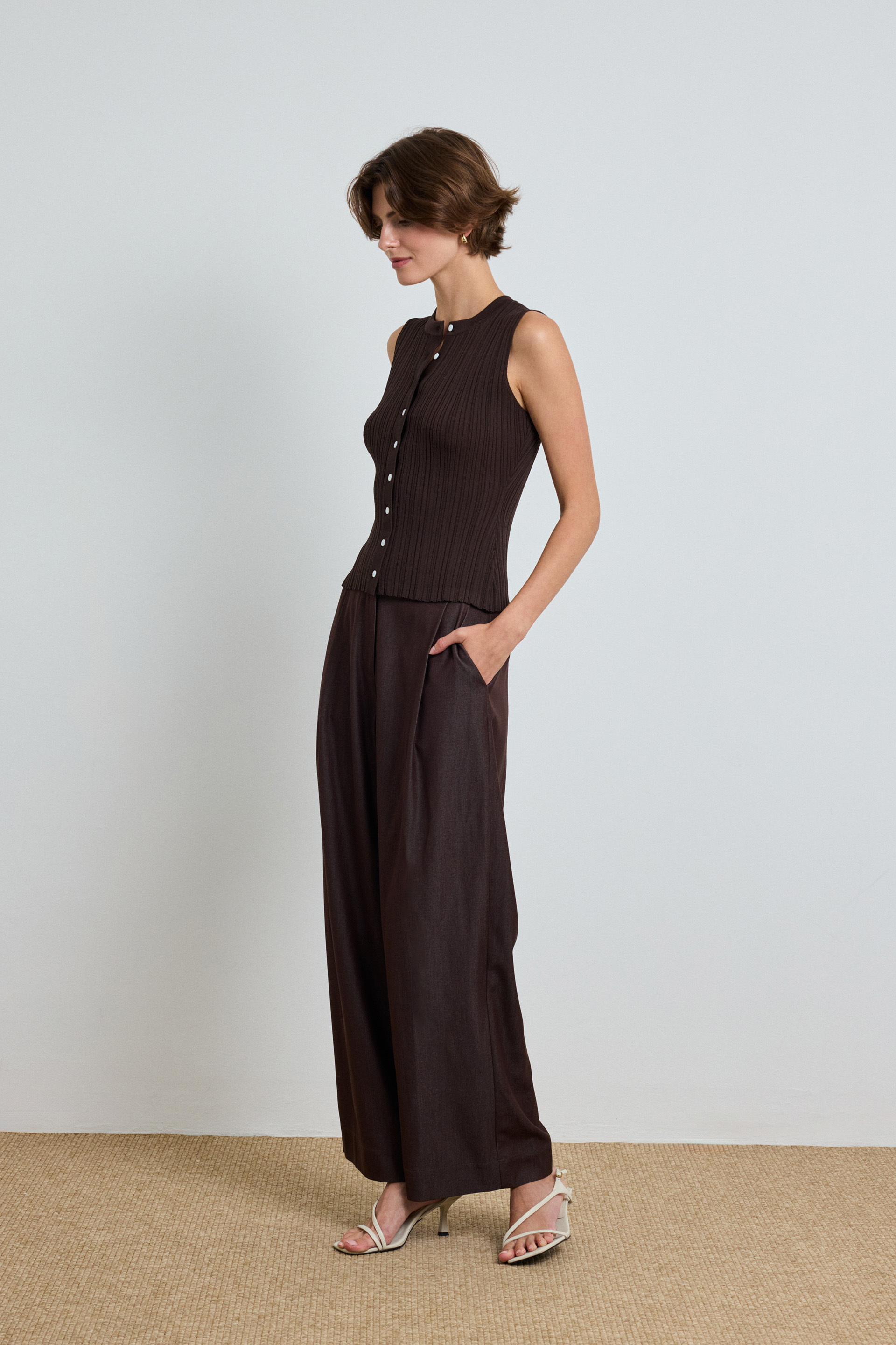 Chambray Full-Length Trousers