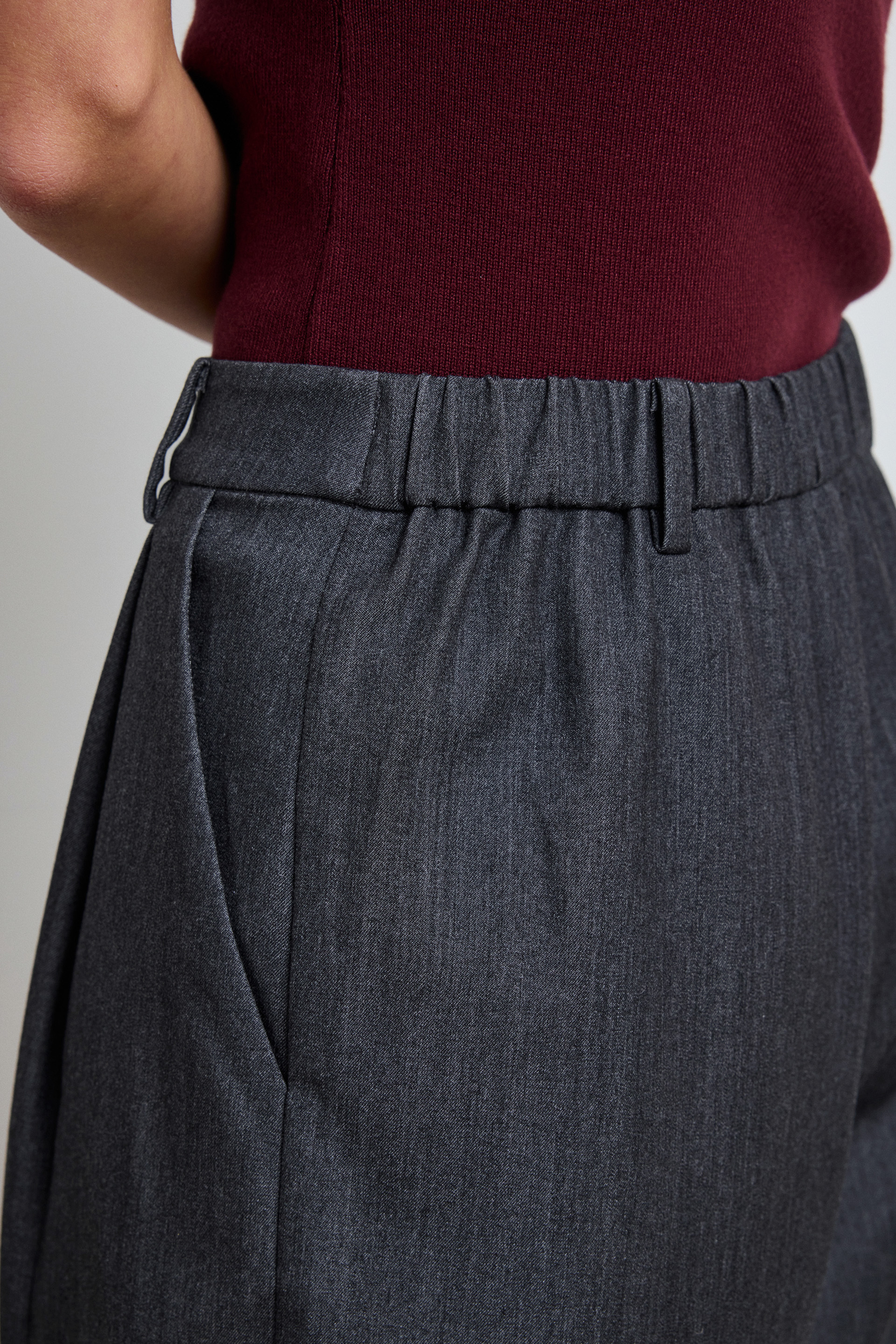 Chambray Full-Length Trousers