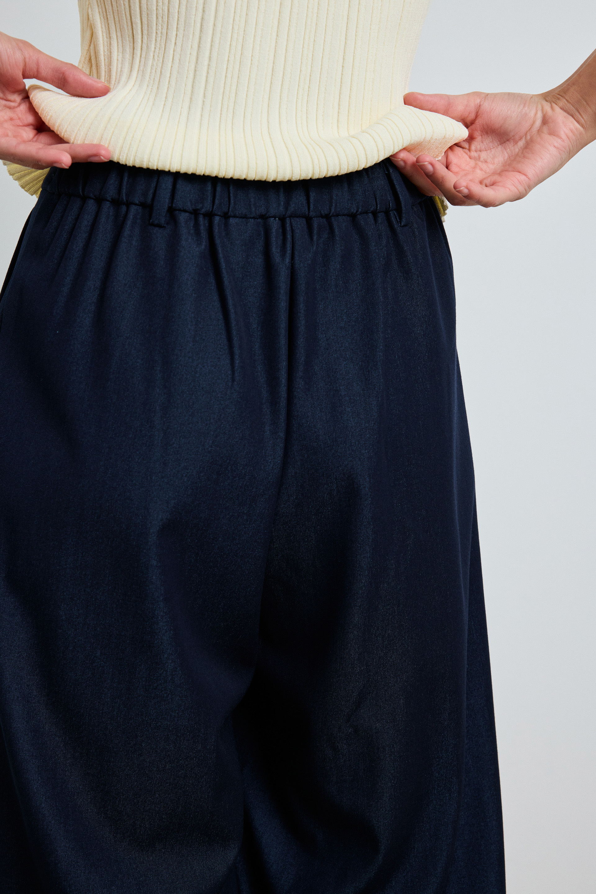 Chambray Full-Length Trousers