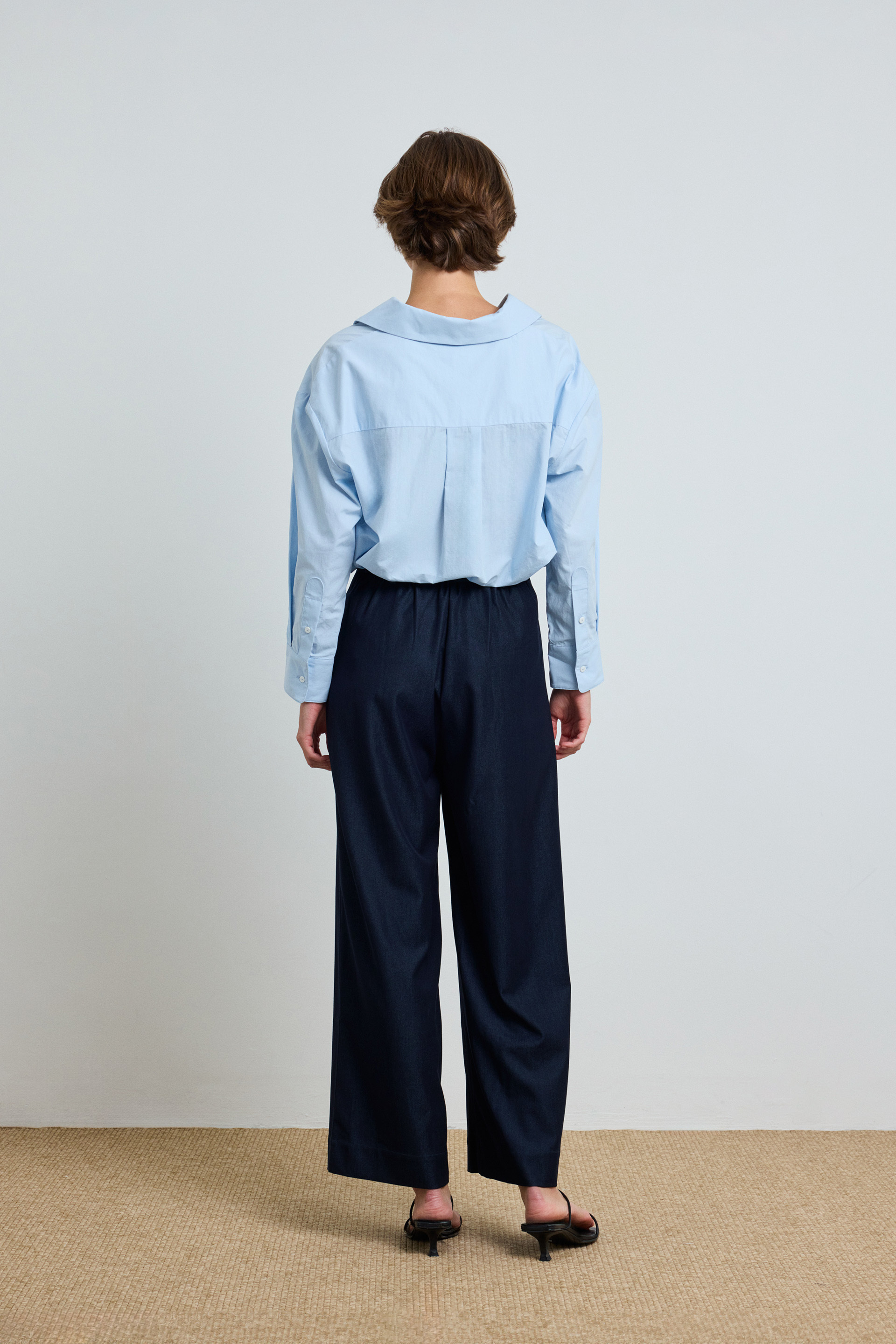 Chambray Full-Length Trousers