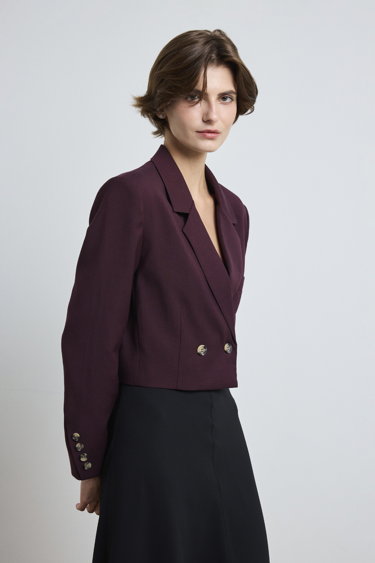Cropped Double-Breasted Blazer