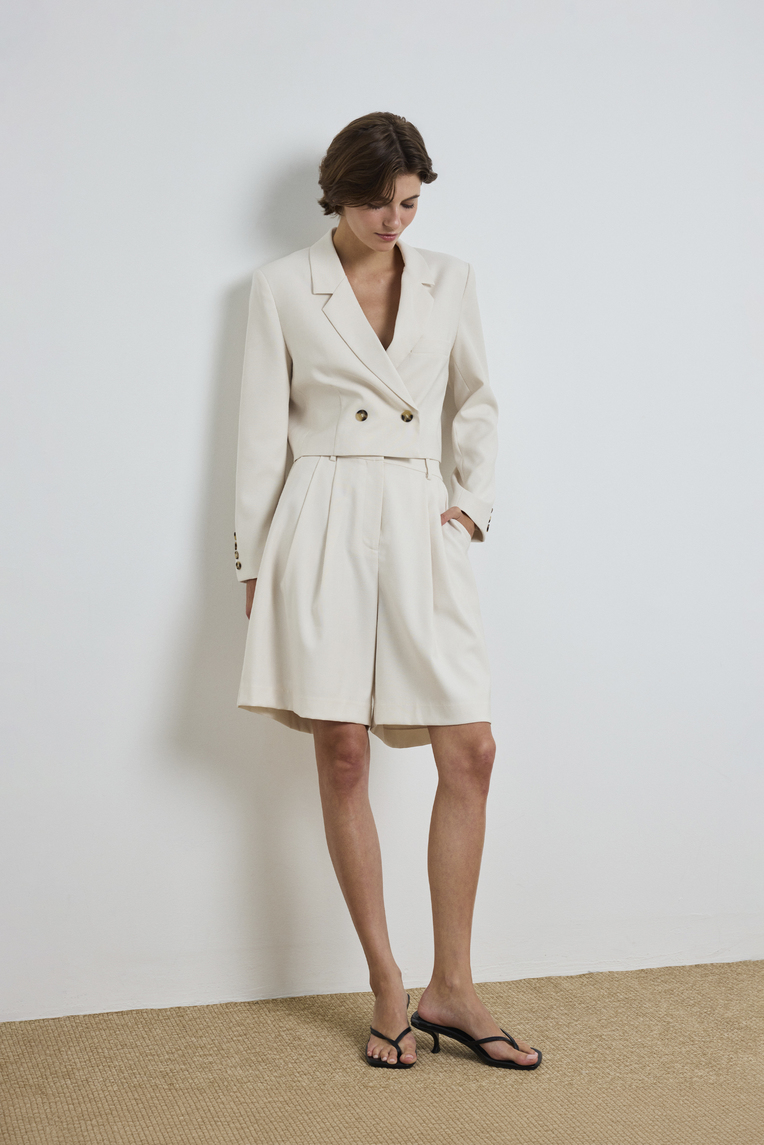 Cropped Double-Breasted Blazer
