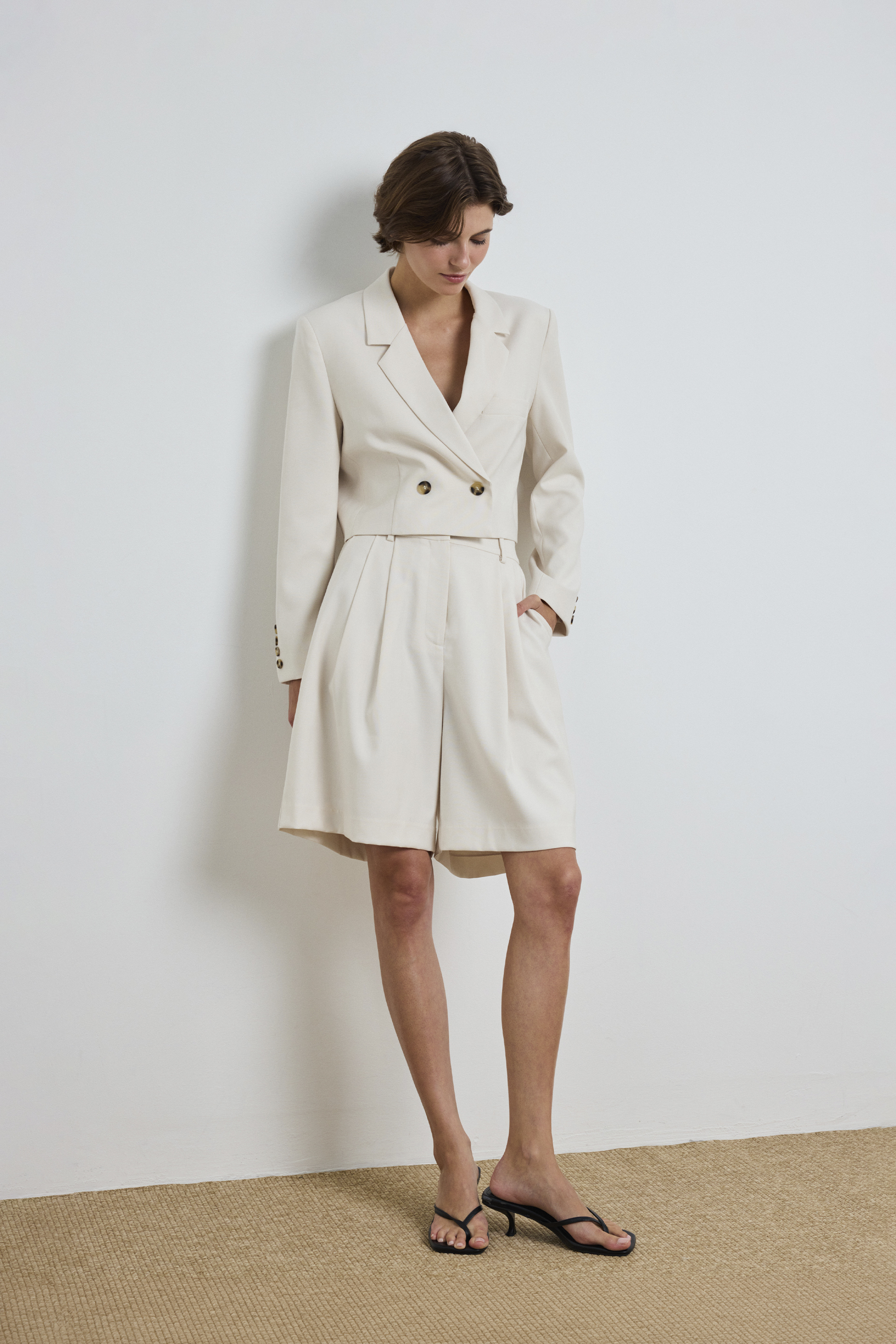 Cropped Double-Breasted Blazer
