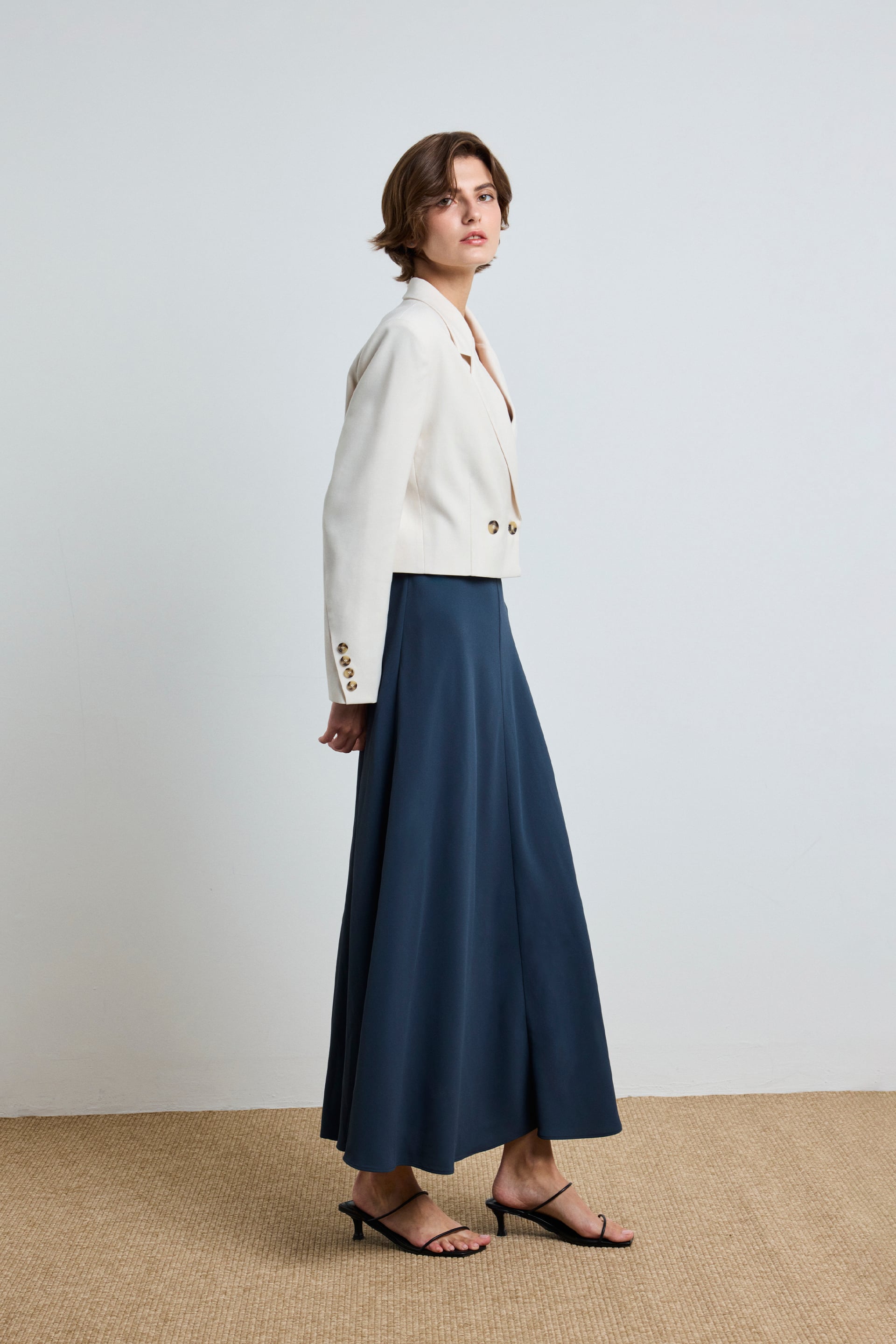 Cropped Double-Breasted Blazer