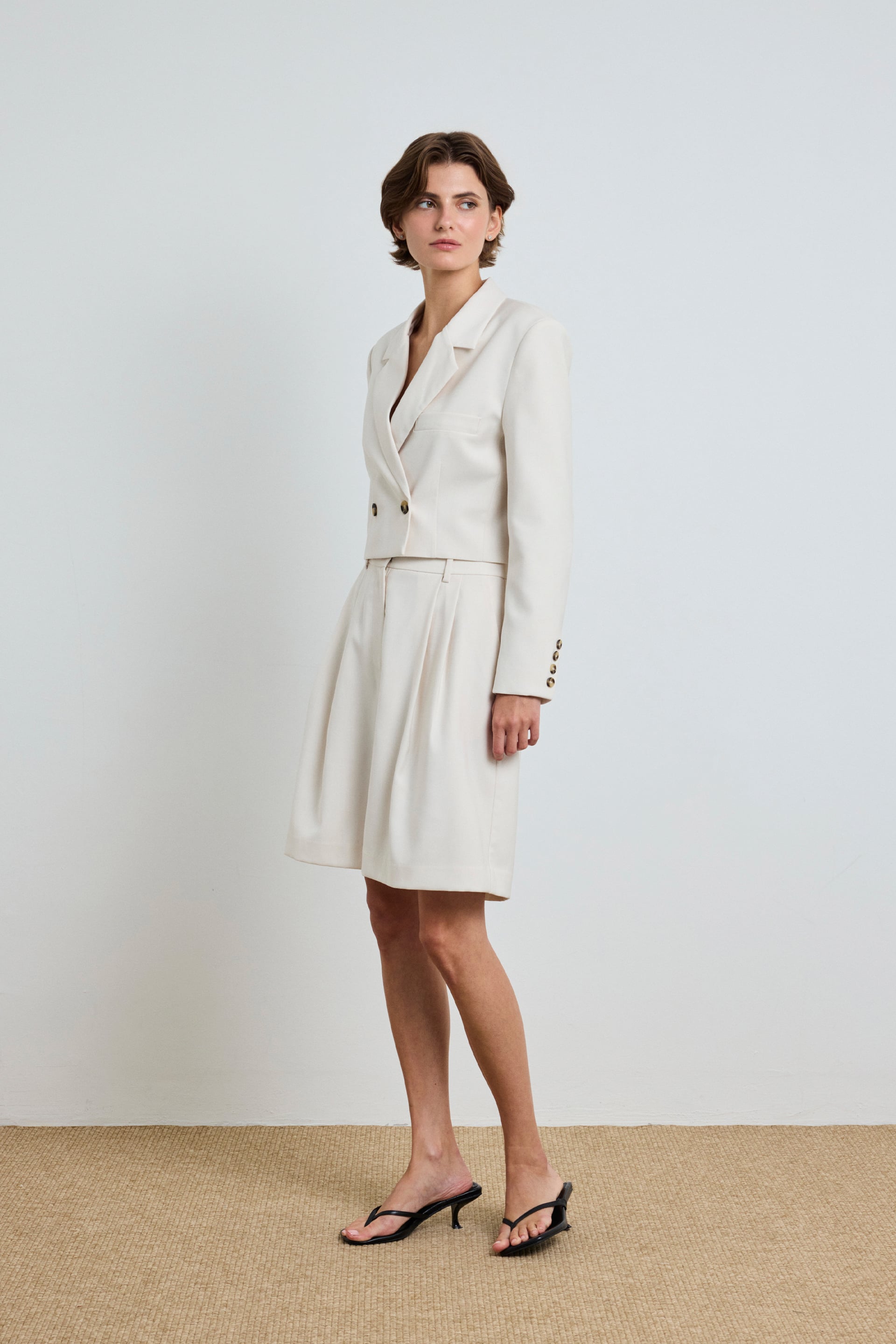 Cropped Double-Breasted Blazer