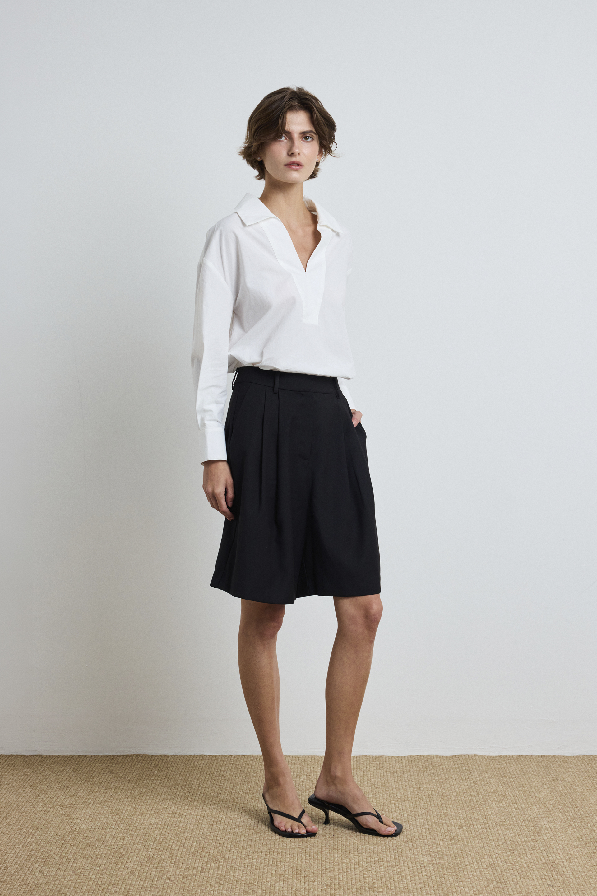 Pleated Bermuda Shorts