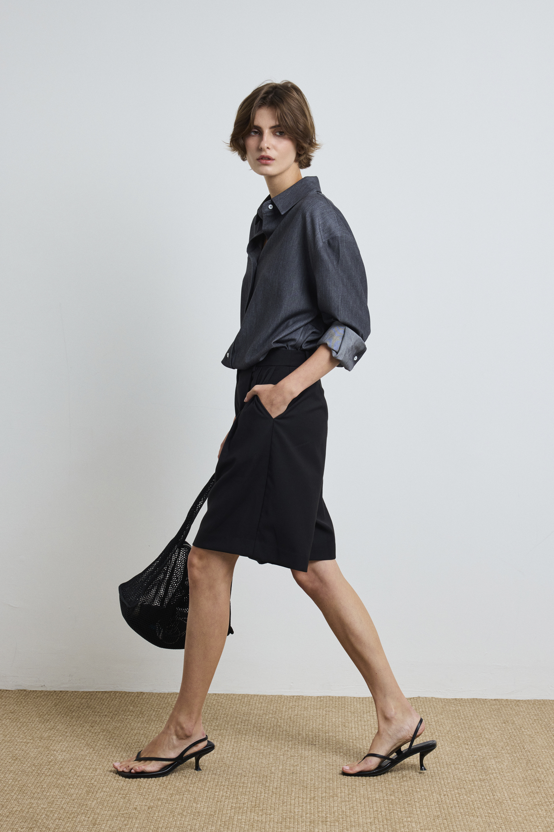 Pleated Bermuda Shorts