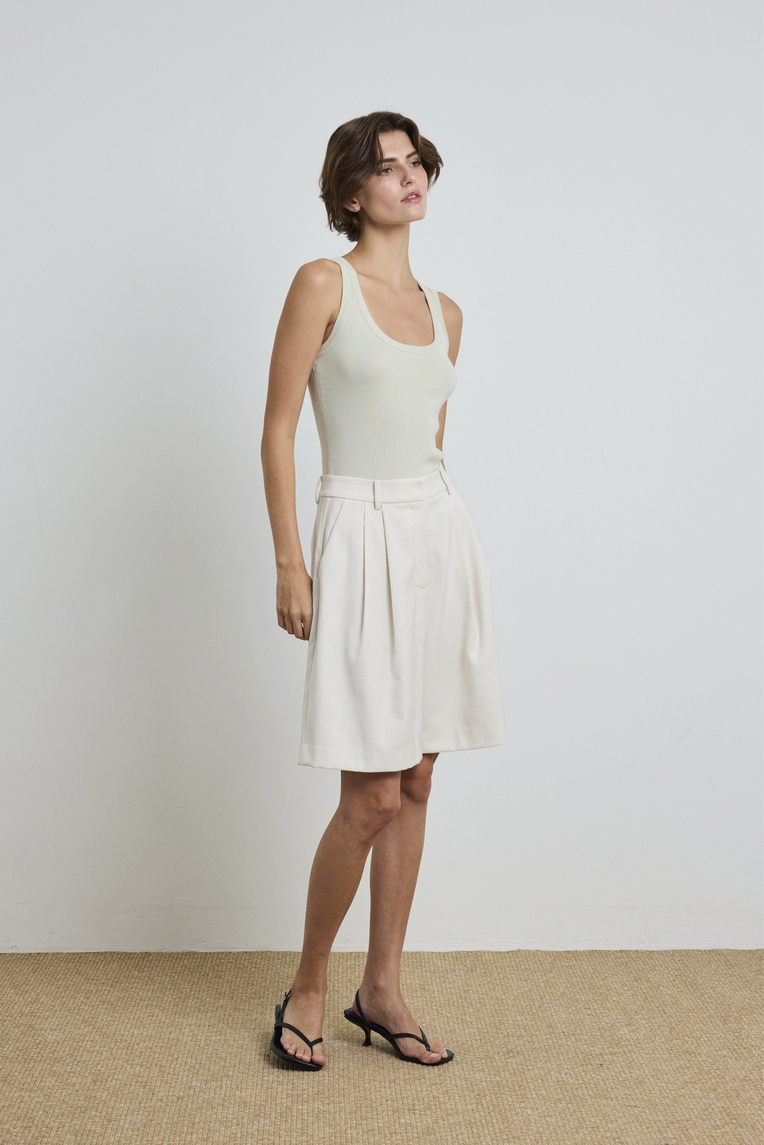 Pleated Bermuda Shorts