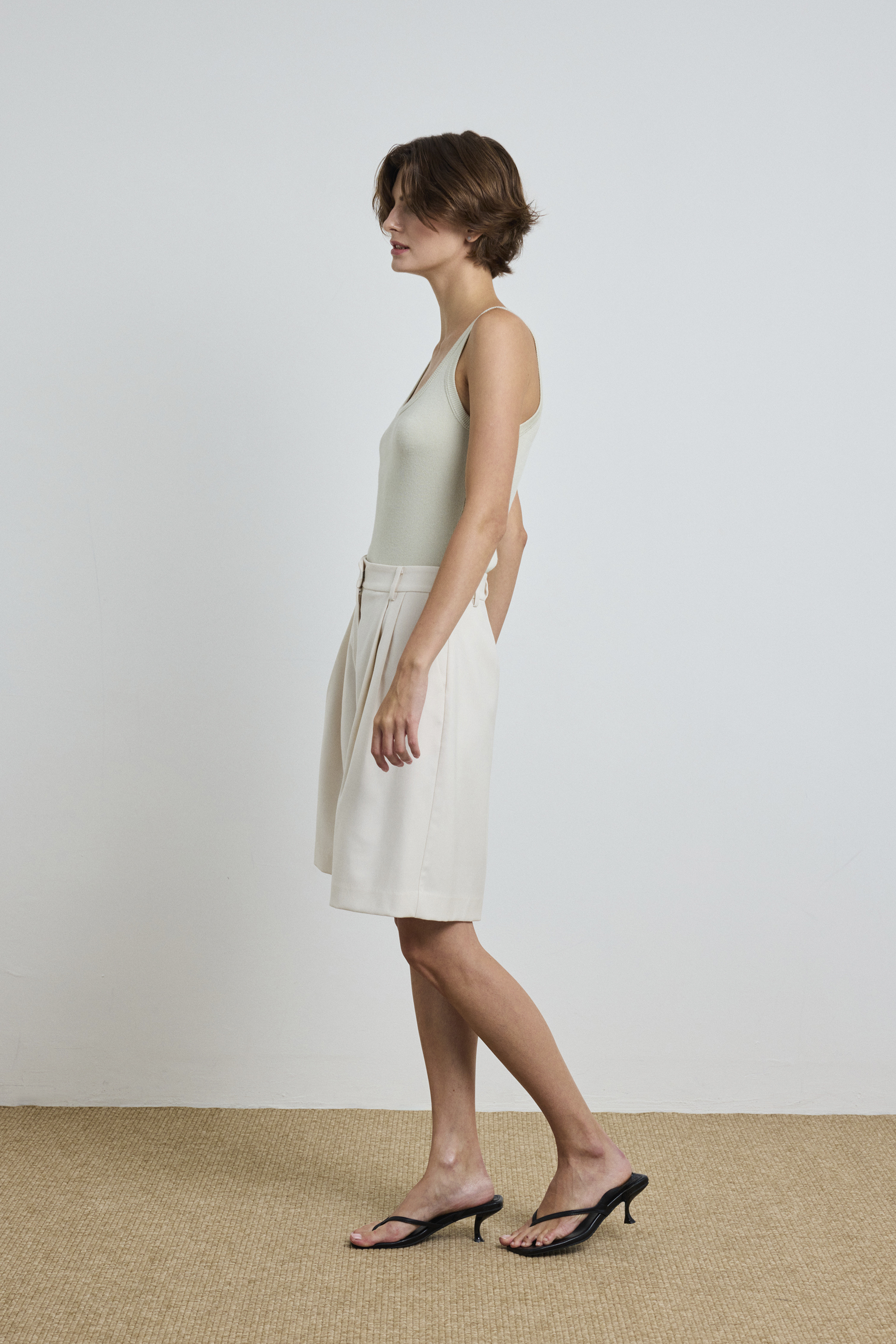 Pleated Bermuda Shorts