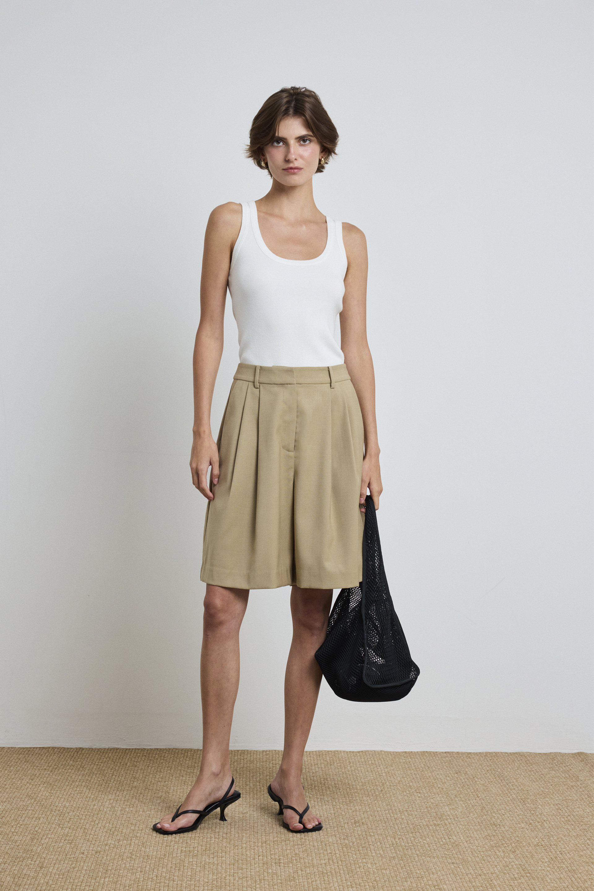 Pleated Bermuda Shorts