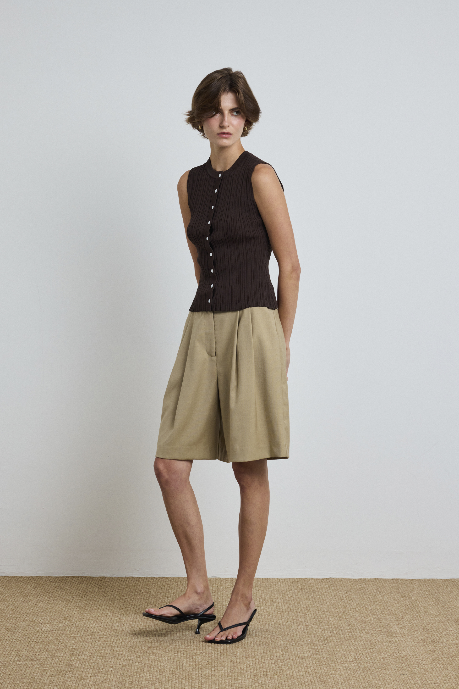 Pleated Bermuda Shorts