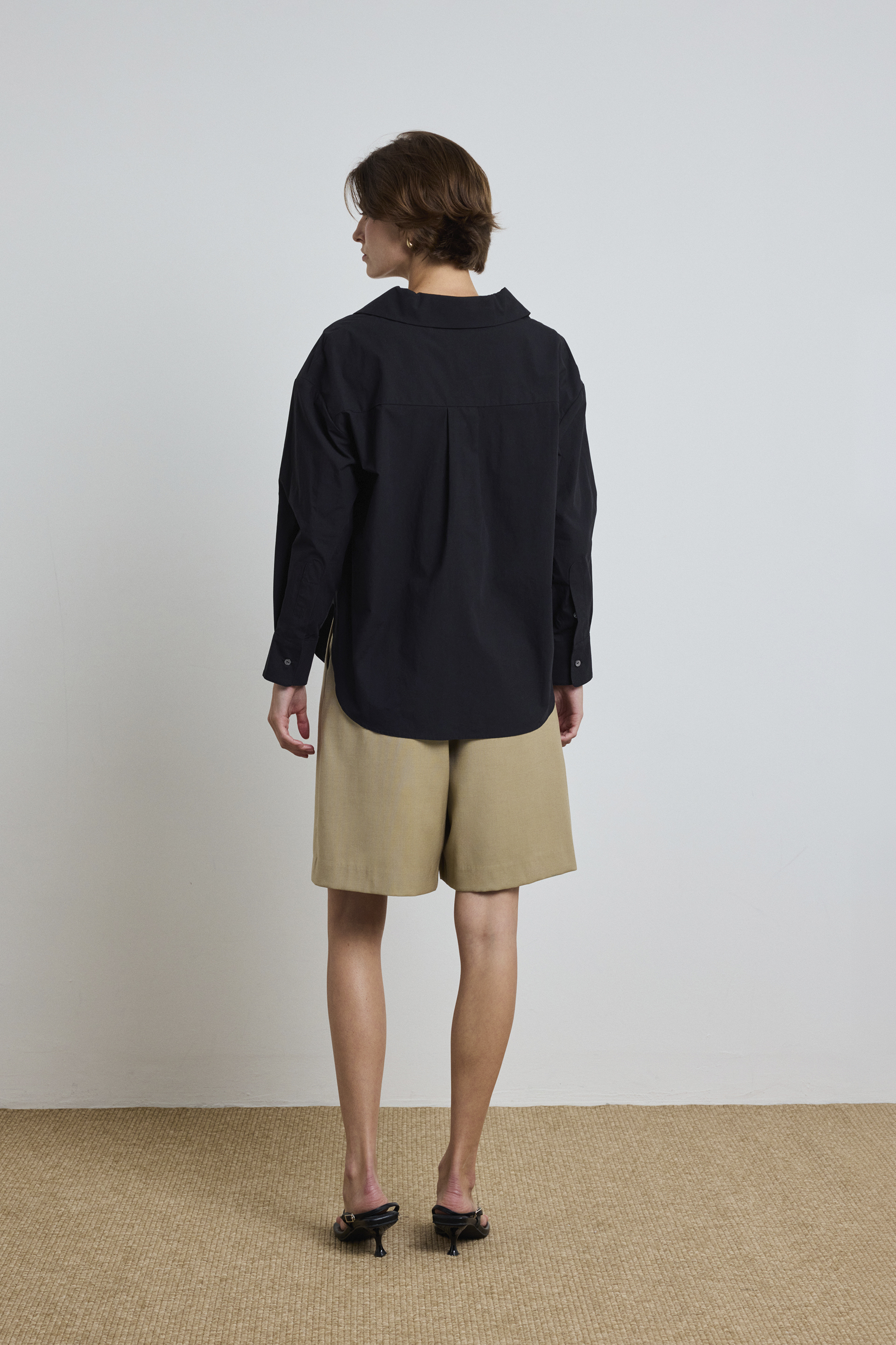 Open-Collar Cotton Shirt