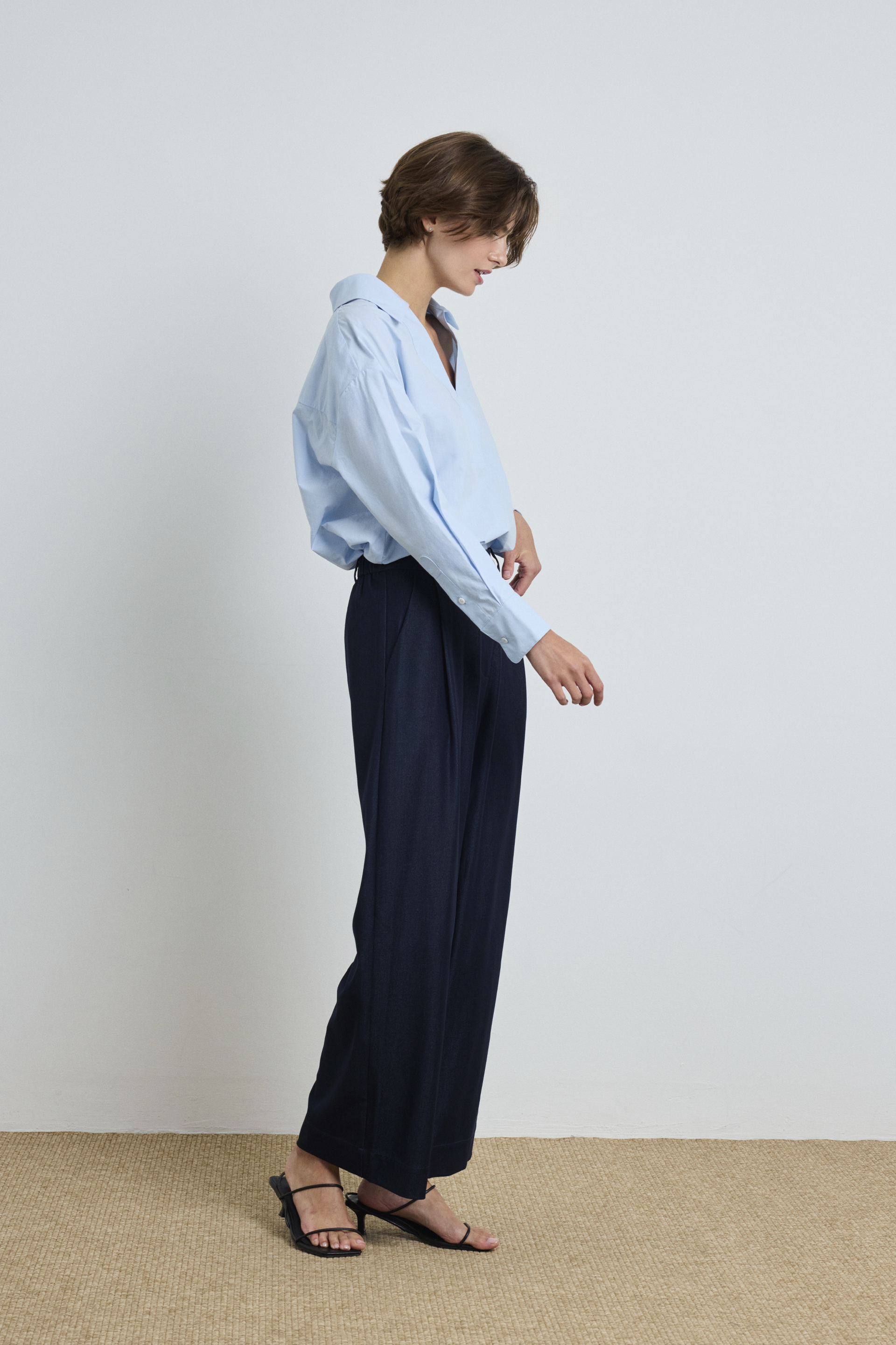 Open-Collar Cotton Shirt