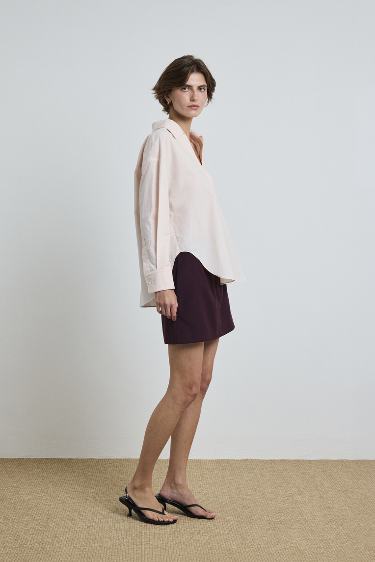 Open-Collar Cotton Shirt
