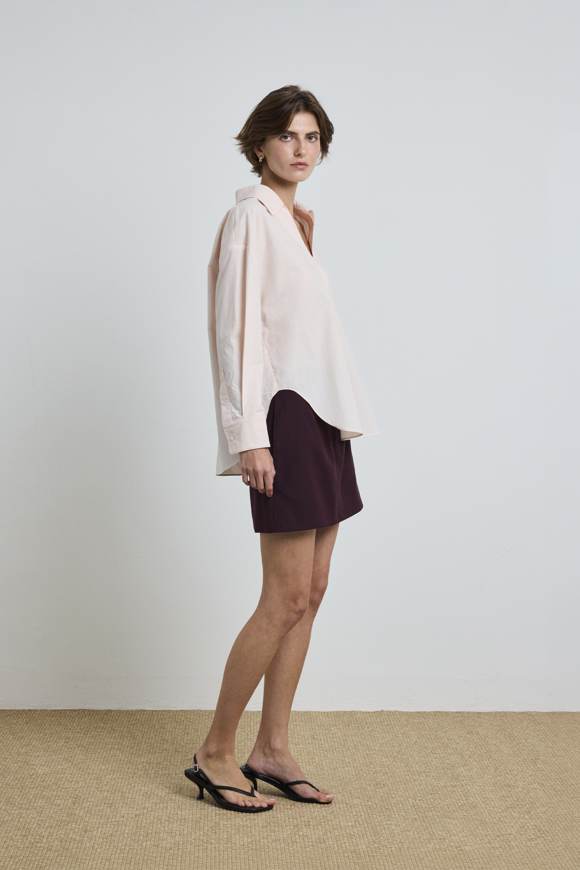 Open-Collar Cotton Shirt