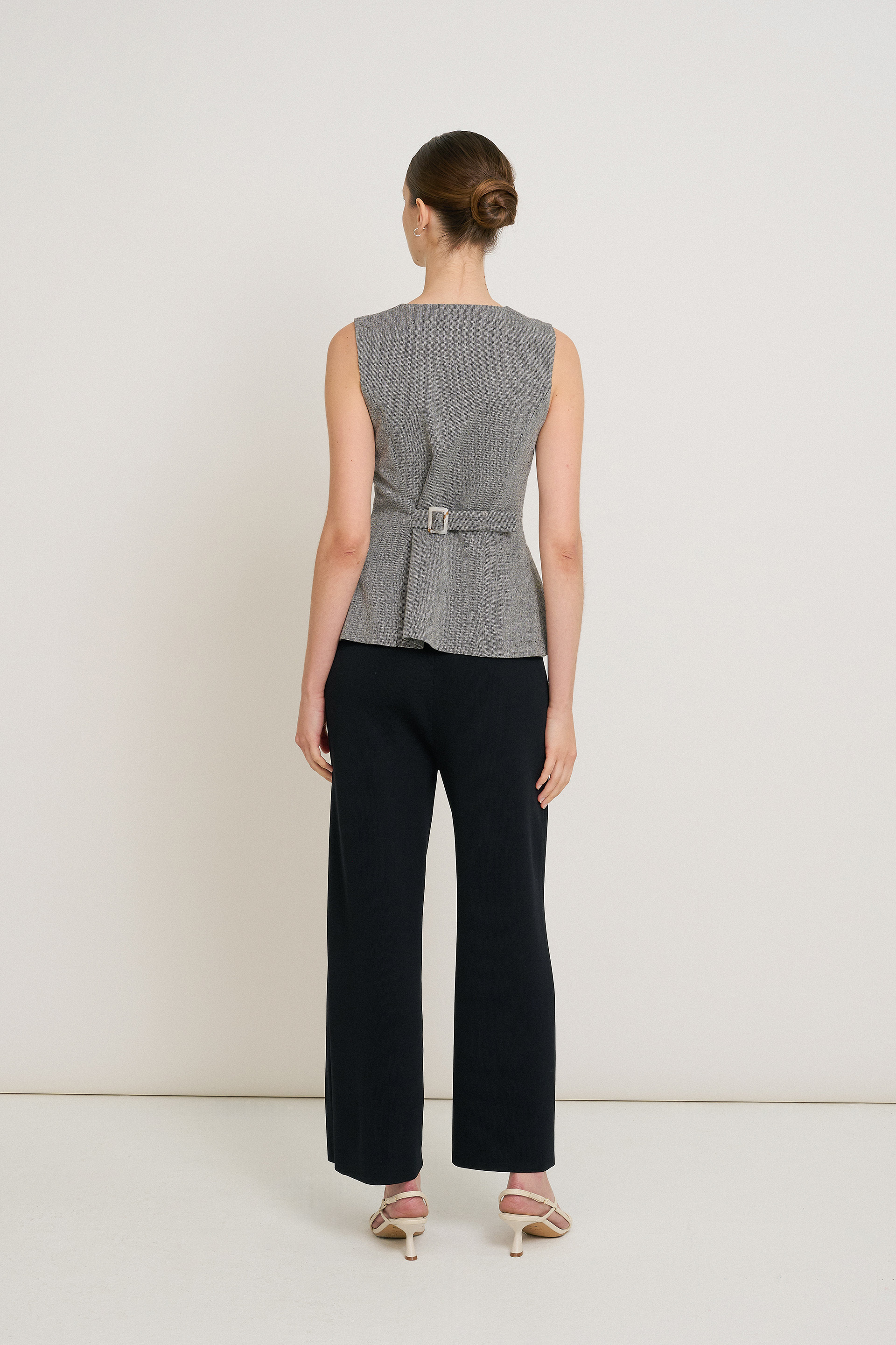 Tweed Curved-Hem Vest